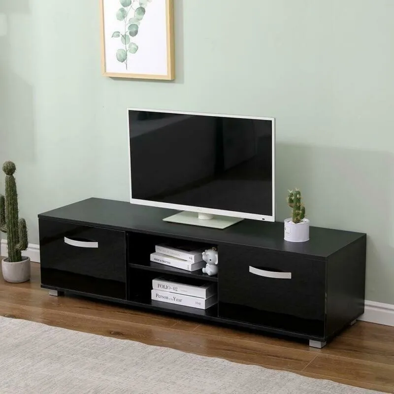 2 Doors 2 Open Shelves Modern Wide TV Unit