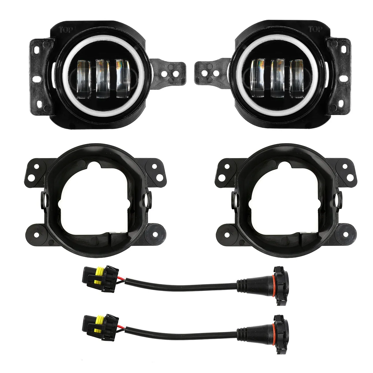 (2pcs/set) 4 Inch 30W Round LED Fog Lights With DRL&Amber Turn Signal for Jeep Wrangler JL JLU 2018 2019 2020