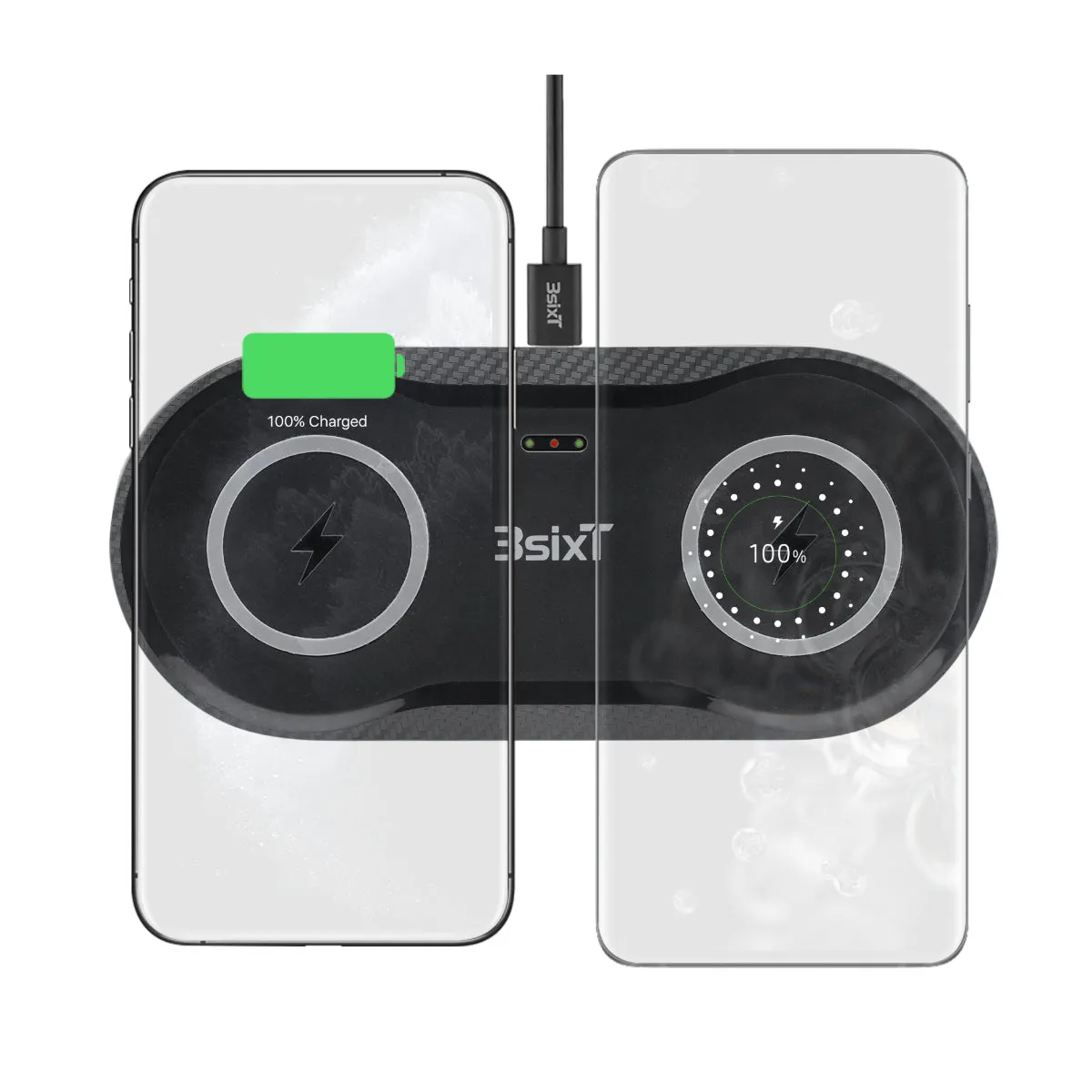 3sixT Elfin Double 10W   10W Wireless Charger with AC