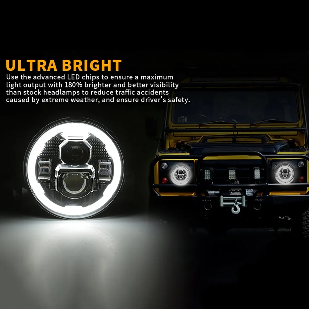 7 Inch LED Headlights with DRL&Turn Signal High Low Beam For Jeep Wrangler JK TJ LJ CJ