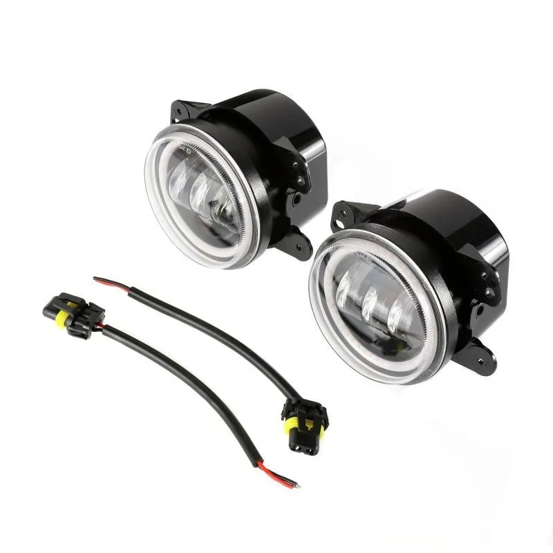 Enhanced Set for Jeep Wrangler JK: 7 LED Headlight with Halo Ring, 4 LED Fog Light, Front Turn Signal, and Fender Flares Side Marker Light