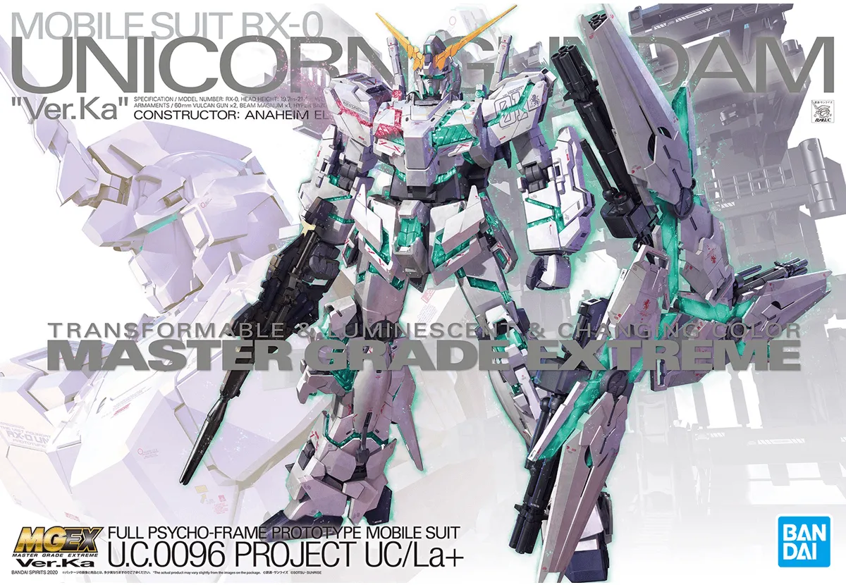 Bandai Unicorn Gundam Ver. Ka MGEX 1/100 Model Kit