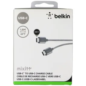 Belkin mixit USB-C to USB-C 6ft Gray Braided Cable