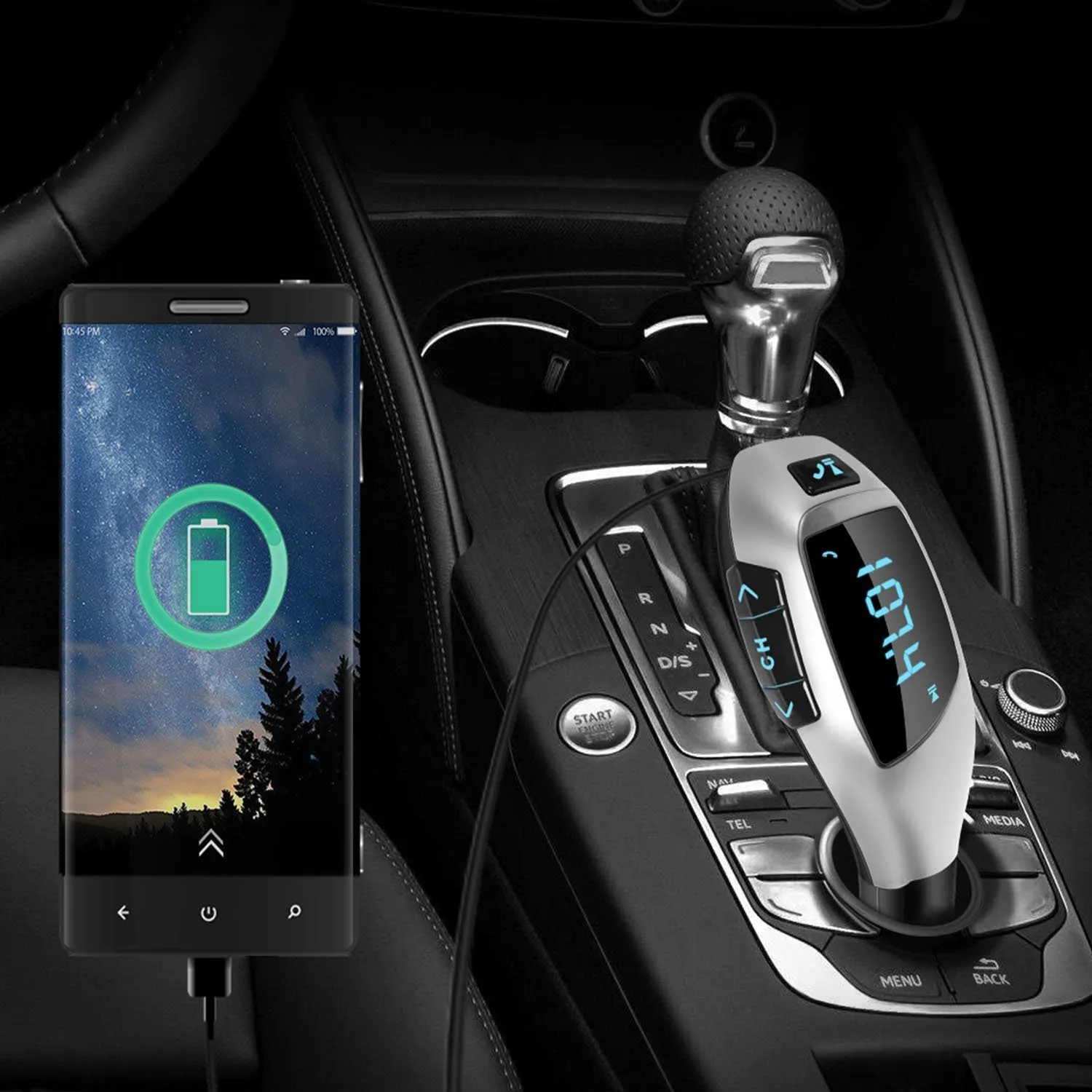 Car FM Wireless Transmitter USB Charge