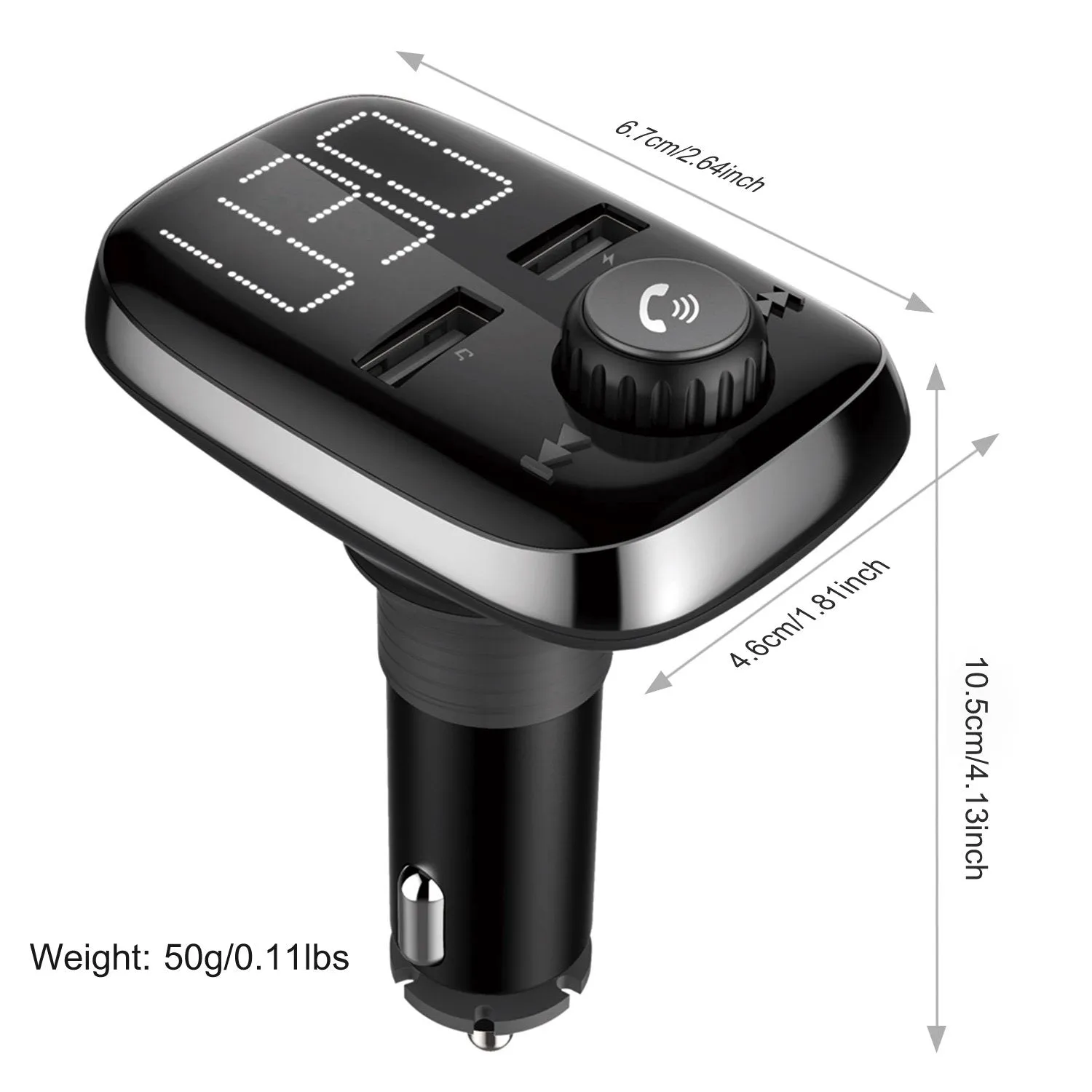 Car Wireless FM Transmitter Dual USB Charger