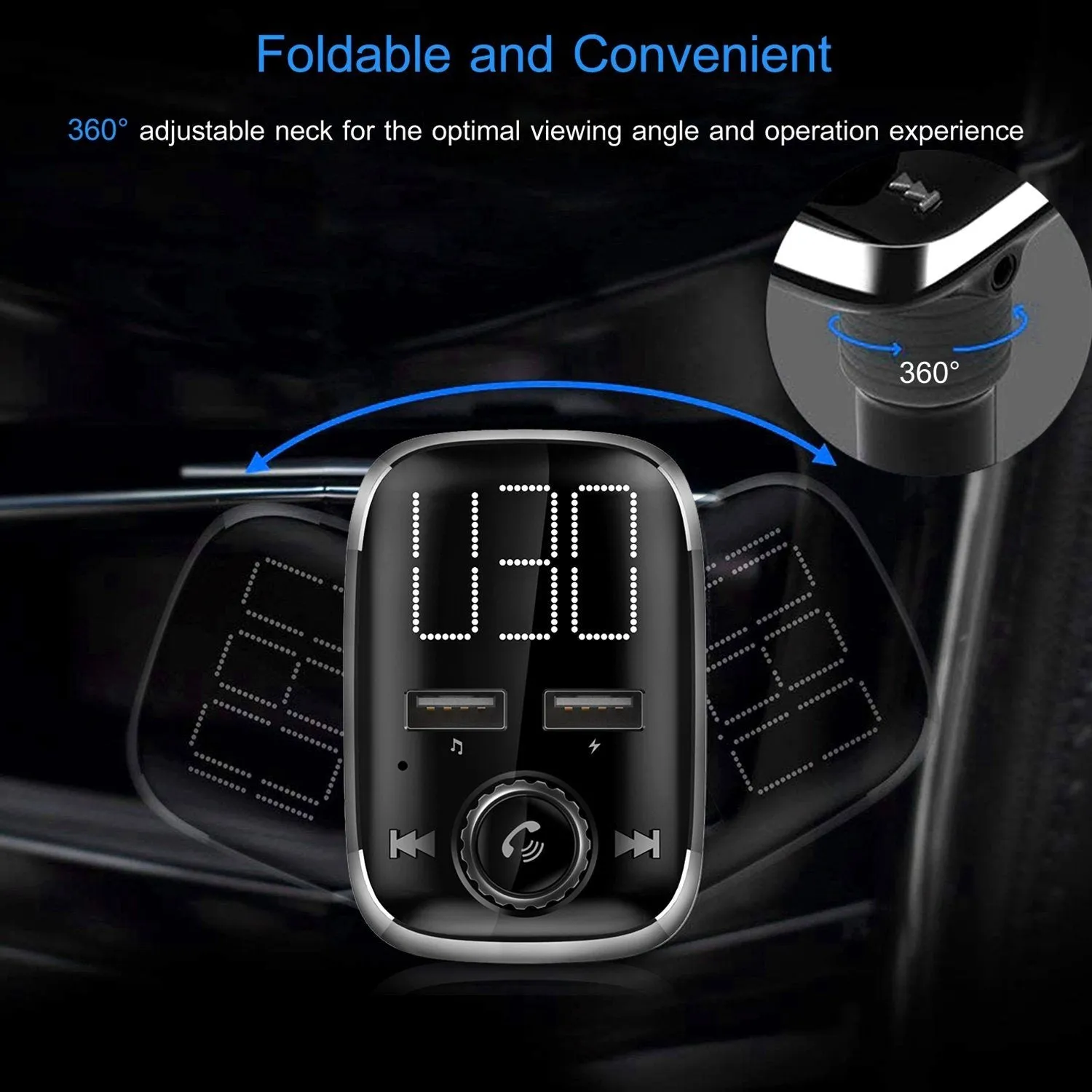 Car Wireless FM Transmitter Dual USB Charger