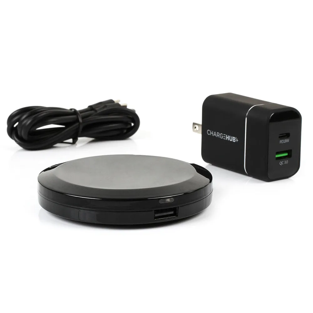 ChargeHub  Wireless Charger with USB & Fast Charge Wall Adapter