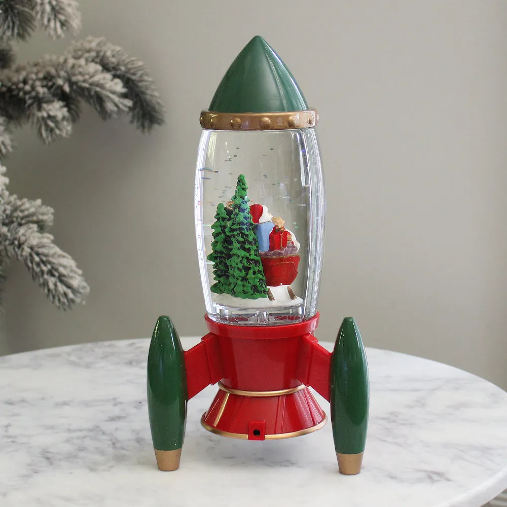 Christmas Musical Water Lantern Rocket with Swirling Confetti LED Lights