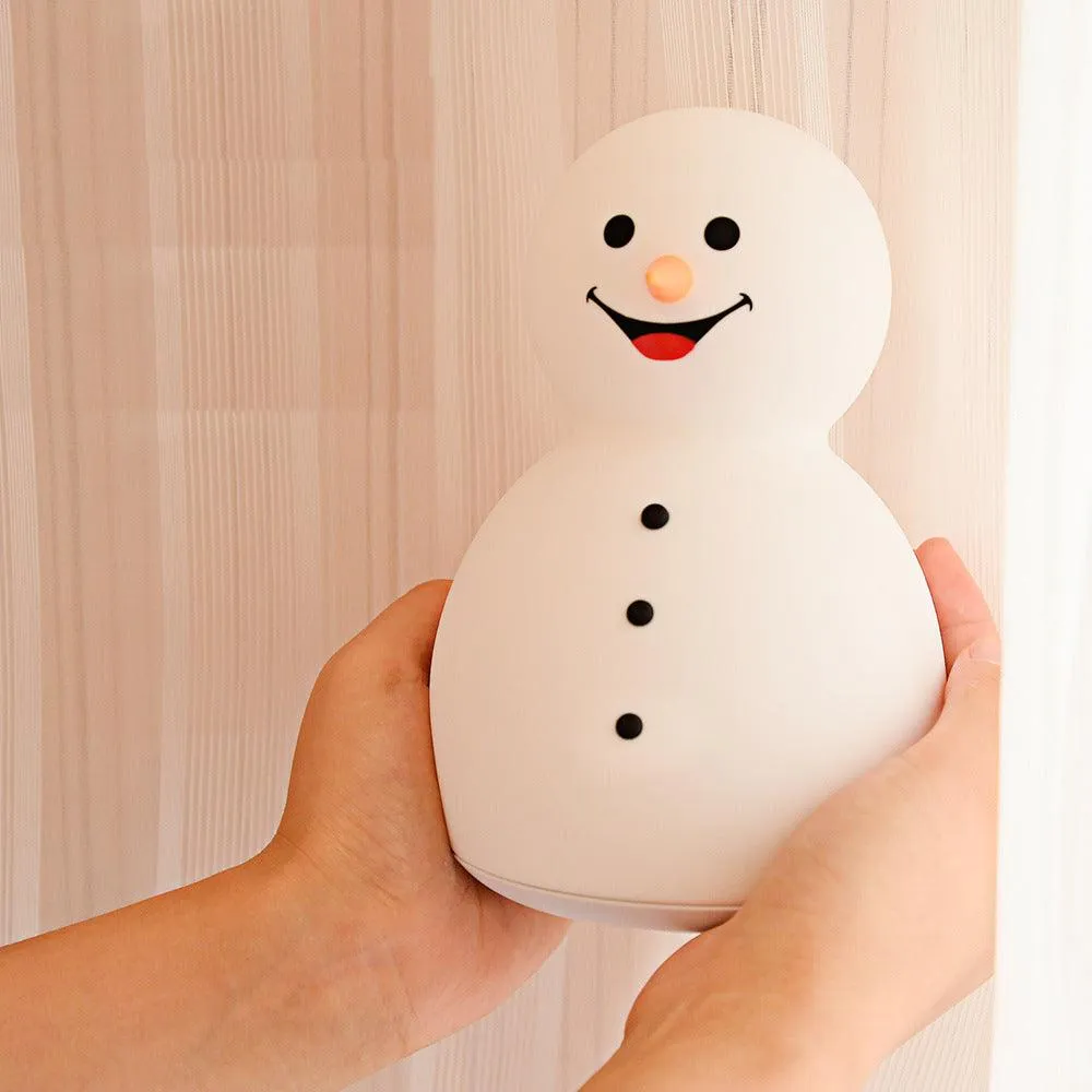 Christmas Snowman Music Night Light Rechargeable Portable Cute Silicone