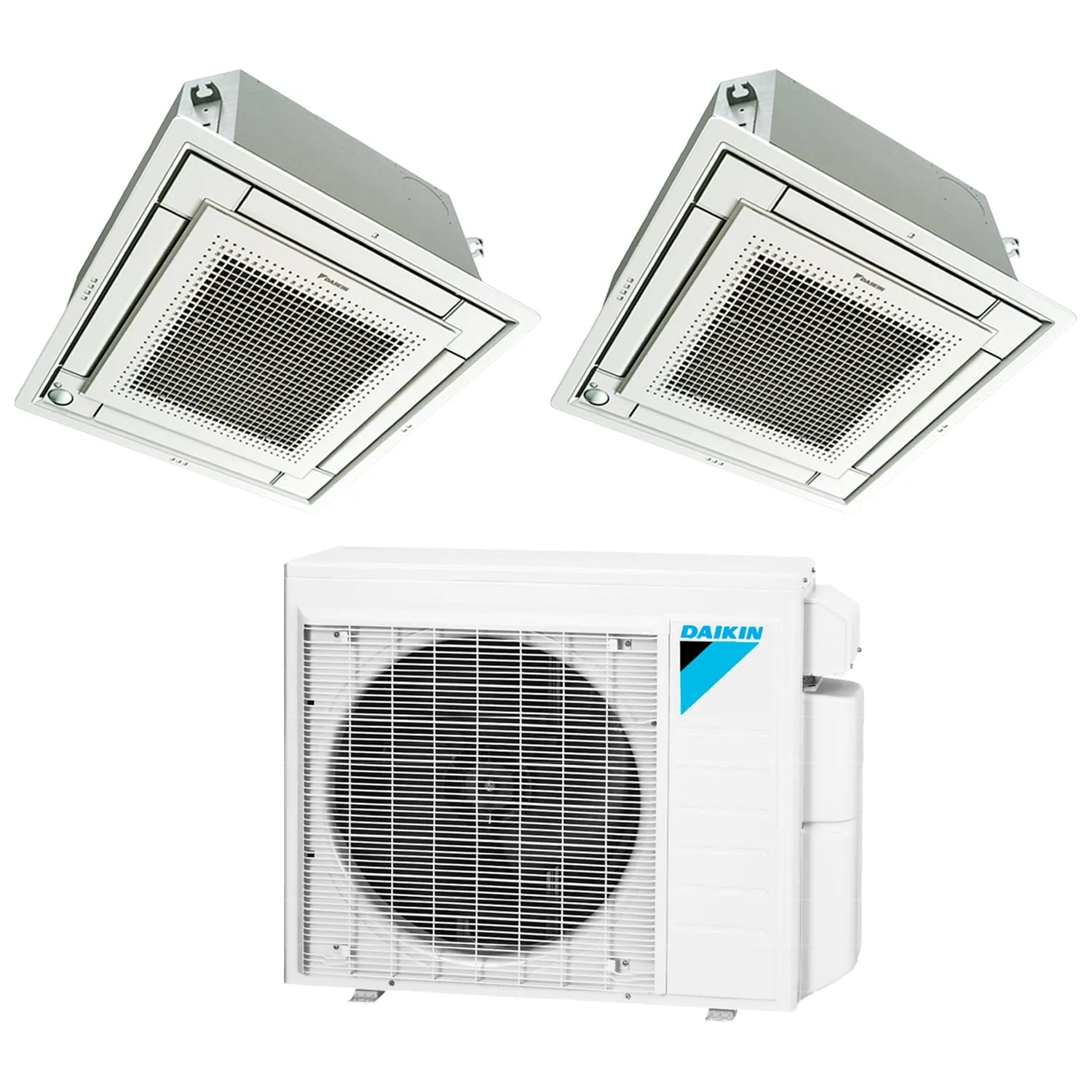 Daikin 2-Zone Ceiling Cassette Ductless Mini-Split 24000 BTU Heat Pump Air Conditioner  15k   18k - 18 SEER2