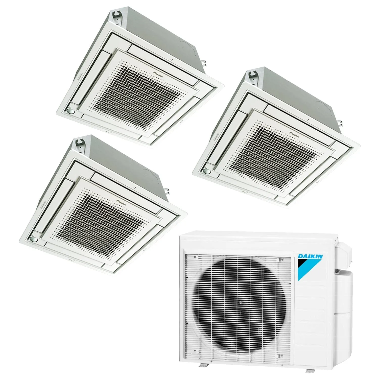 Daikin 3-Zone Ceiling Cassette Ductless Mini-Split 24000 BTU Heat Pump Air Conditioner 12k   12k   12k - 18 SEER2