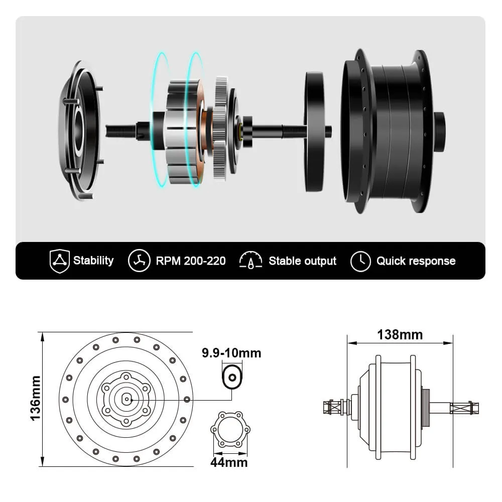 E-Bike Conversion Kit 36V 250W 26"/28" (700C) Rear Freewheel Motor Kit Bicycle E-Bike Hub Motor