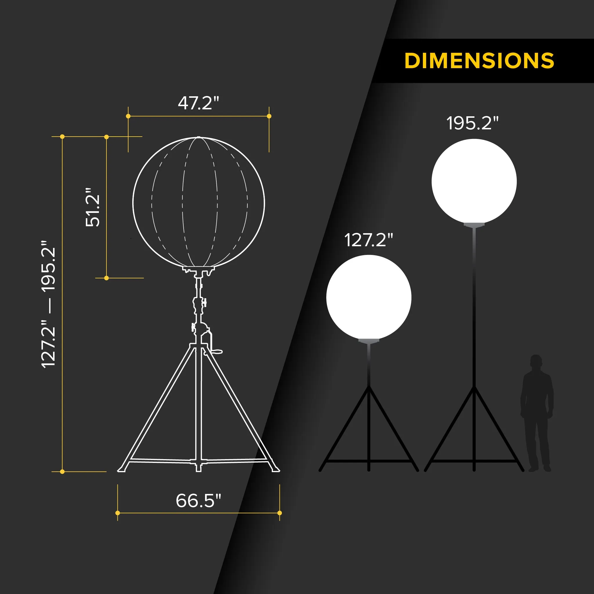 G3 400 Watt RGB   CCT Balloon Light Kit