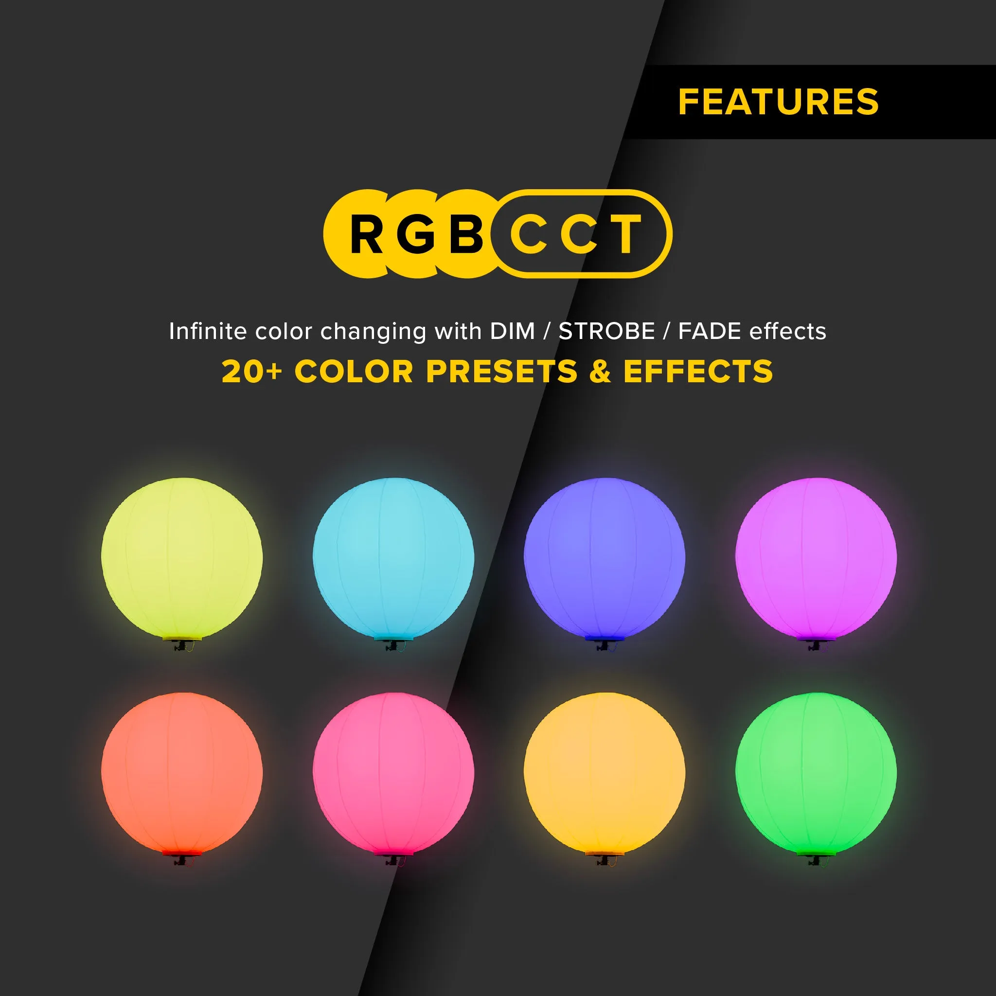 G3 400 Watt RGB   CCT Balloon Light Kit