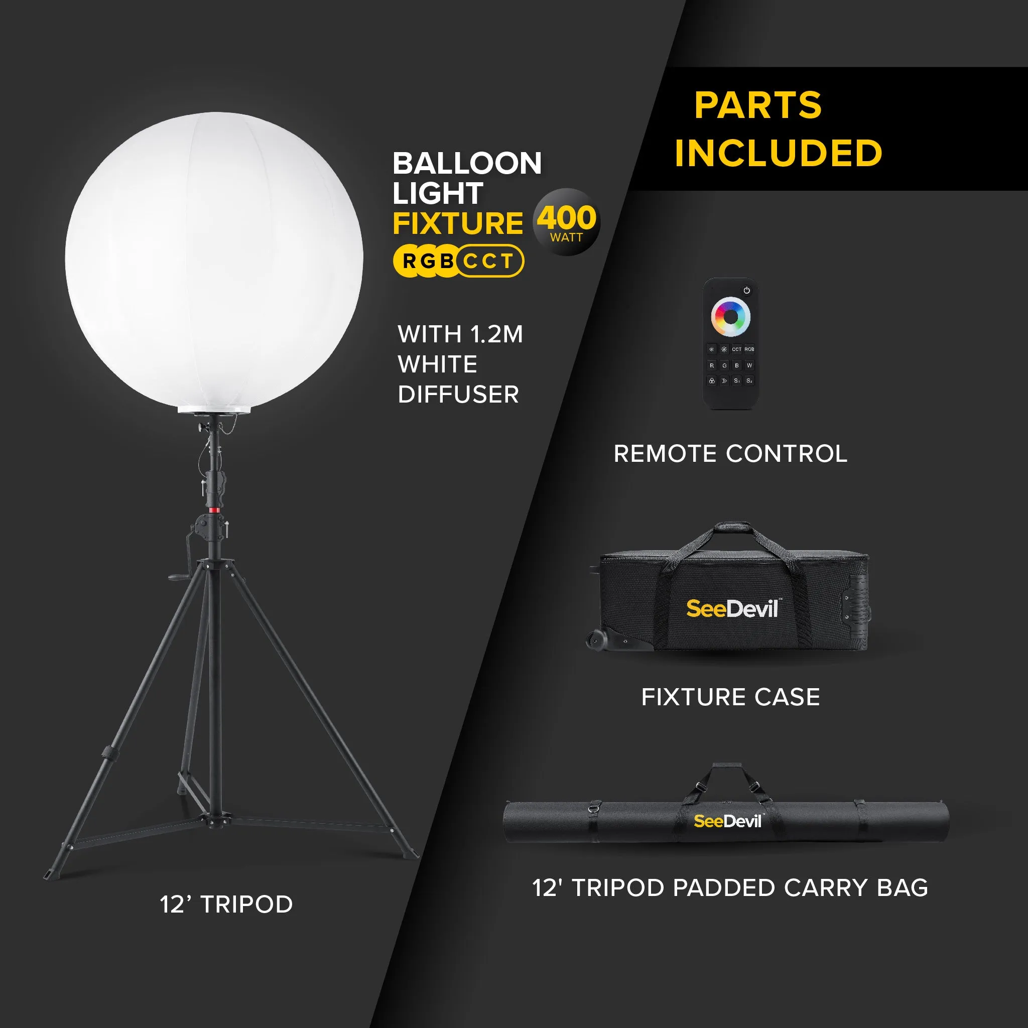 G3 400 Watt RGB   CCT Balloon Light Kit