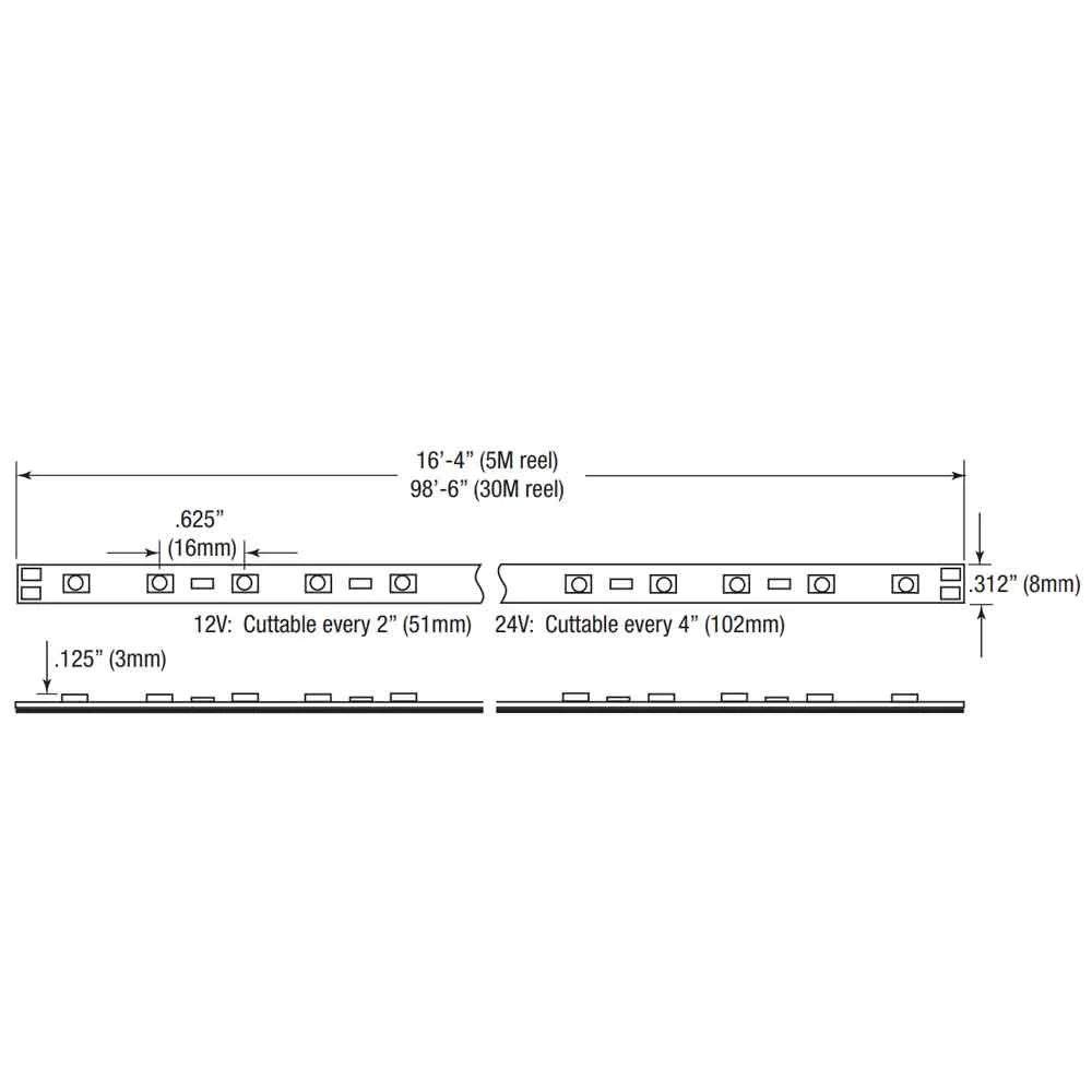 GM Lighting LTR-E Econo Series 12V / 24V 1.5W Tape