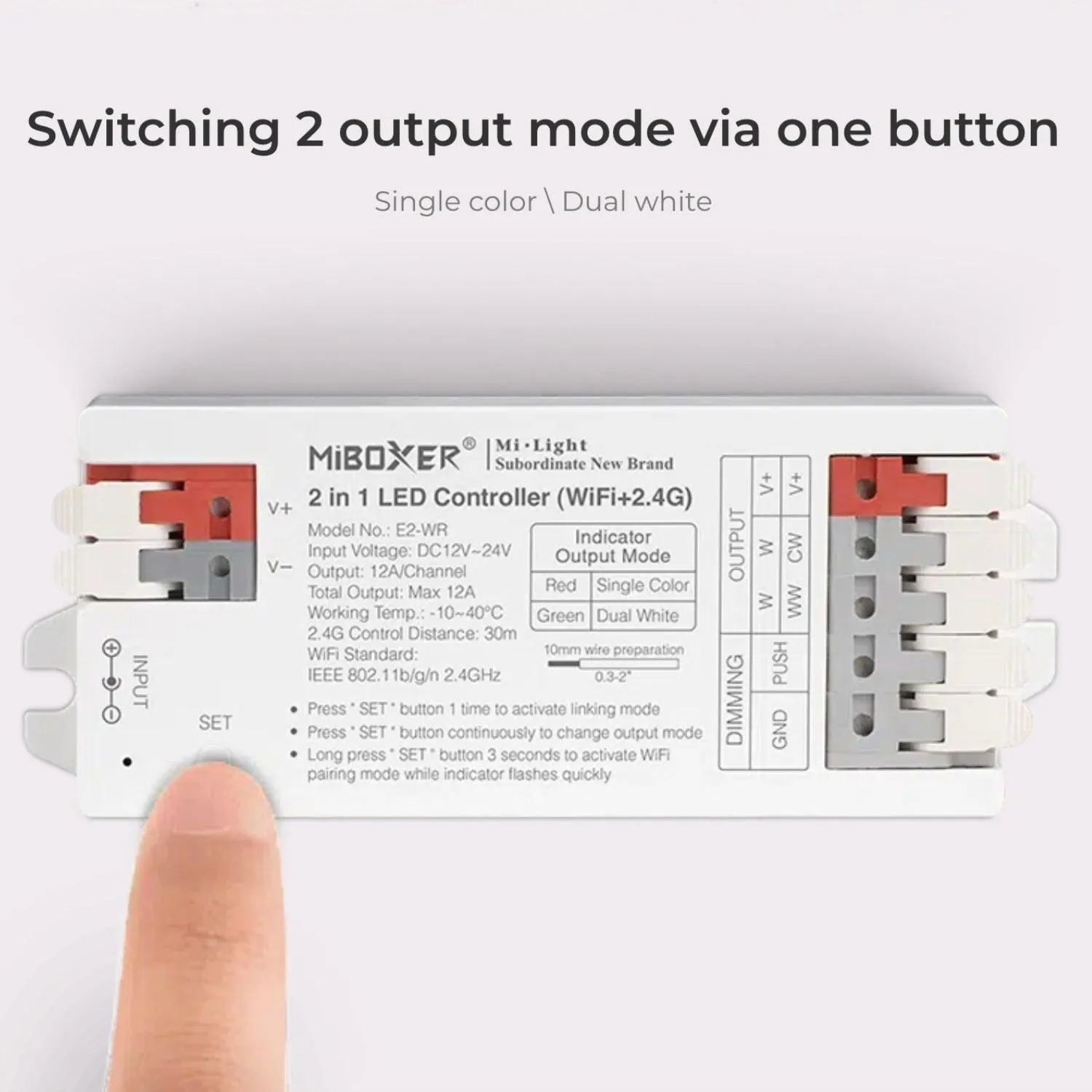 MiBoxer E2-WR 2 In 1 WiFi Smart Strip LED Strip Dimmers Controller