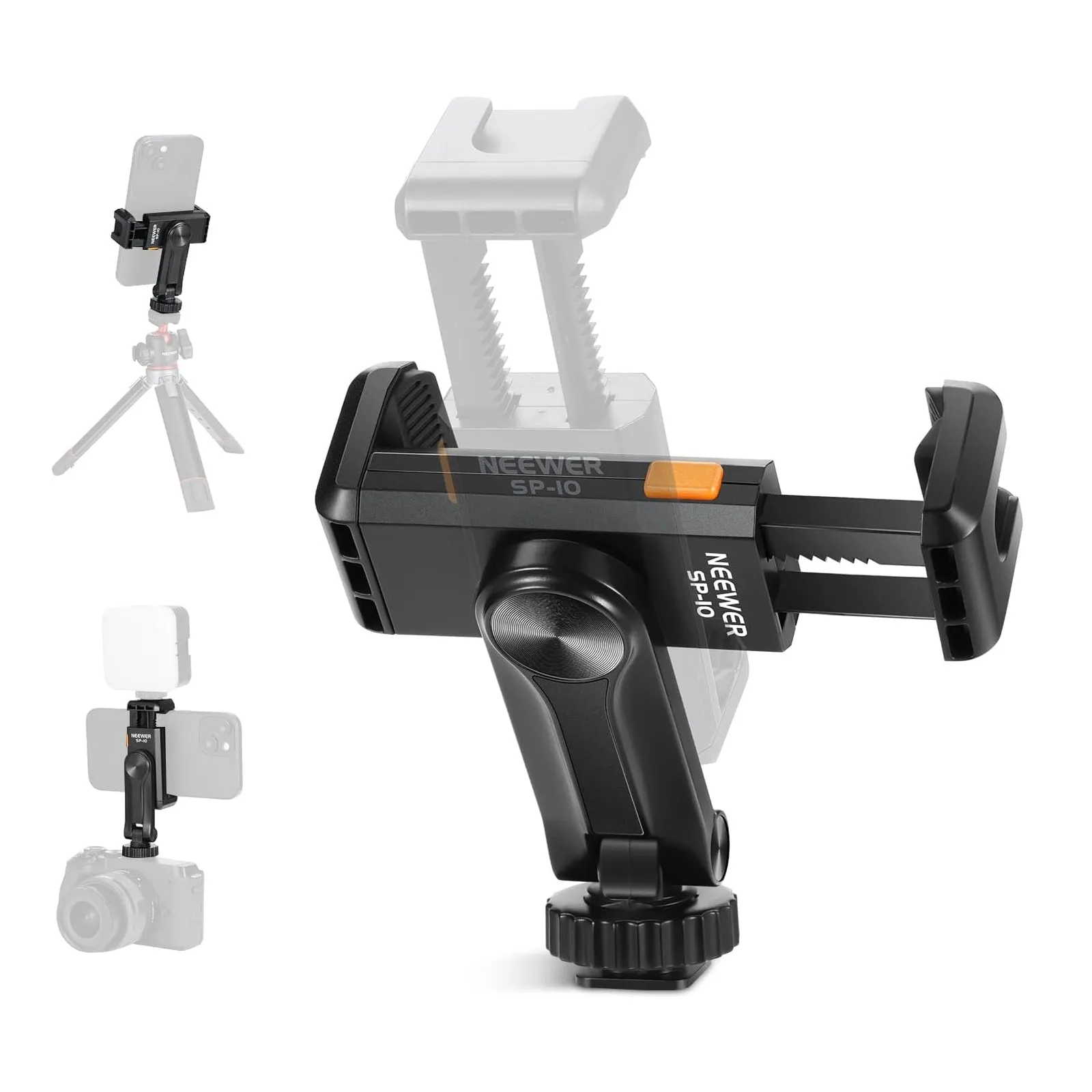 NEEWER SP-10 Phone Tripod Mount Holder with 1/4" Thread & Cold Shoe