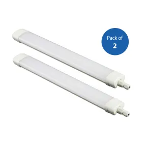 Pack of 2 45W LED Prismatic Batten Fitting Lights, 150cms, 4000K Daylight for Ceiling of Home & Office, Workshop & Garage Lighting