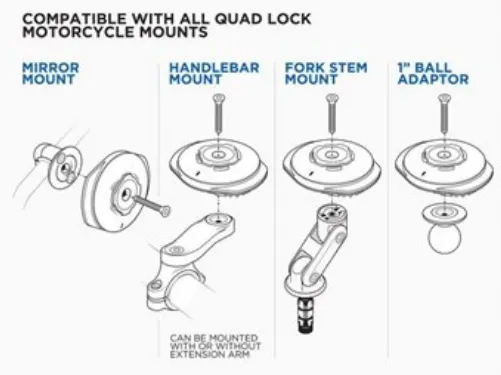 Quad Lock Weatherproof Wireless Charging Head