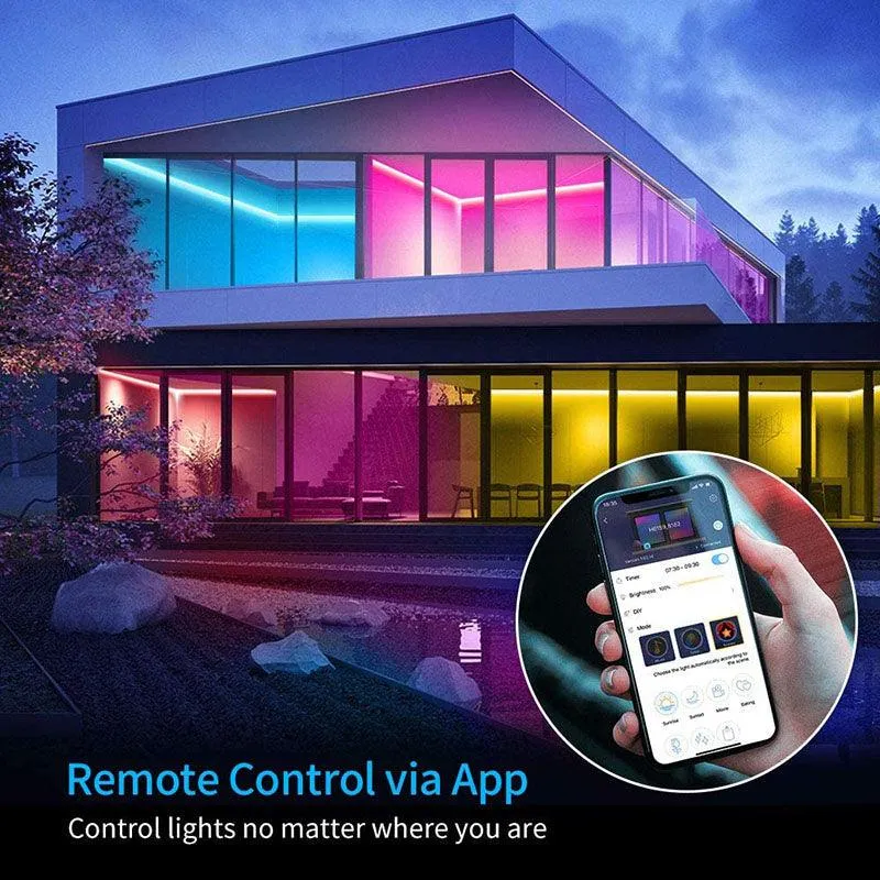 RGB LED Strip 220V 240V 60LEDs/m WiFi Tuya APP LED controller with 24key Remote