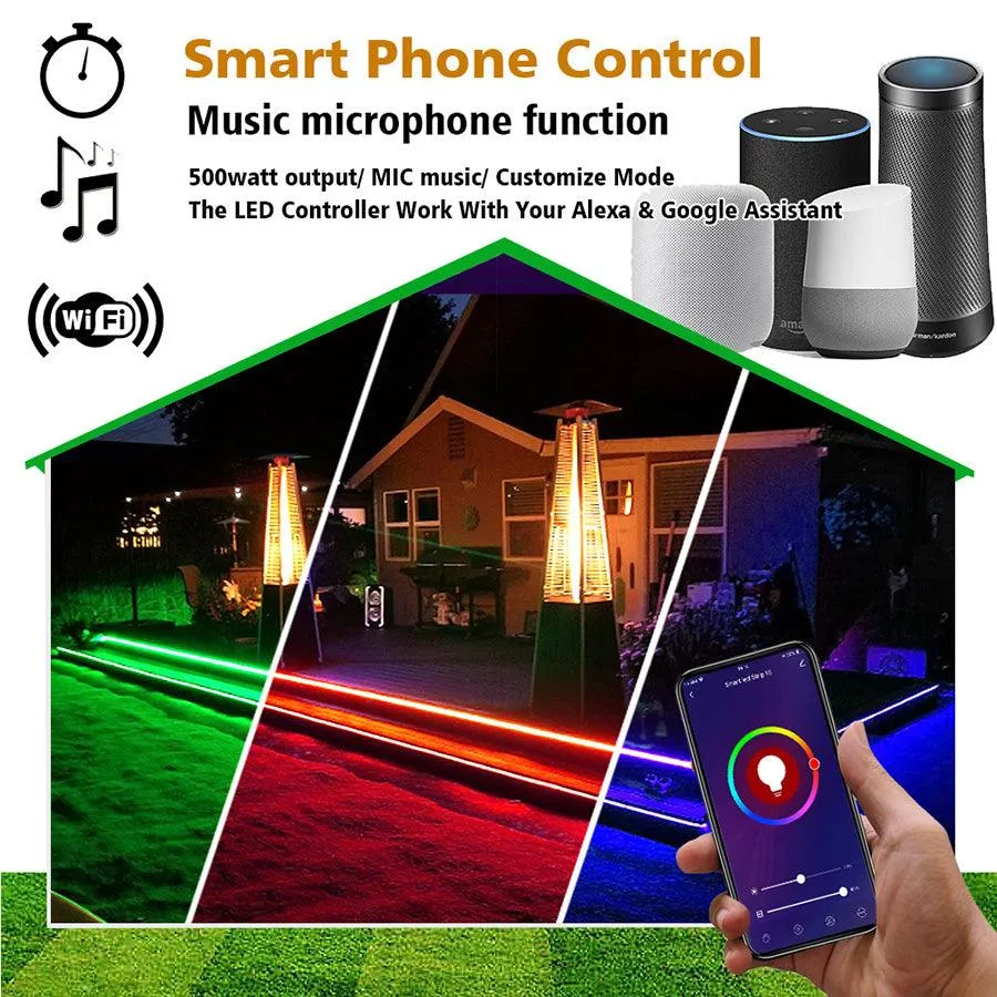 RGB Neon Flex 10x18mm 220V 240V WiFi Tuya APP LED controller with 24key Remote