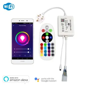 RGB Neon Flex 10x20mm 220V 240V WiFi Tuya APP LED Controller with 24key Remote