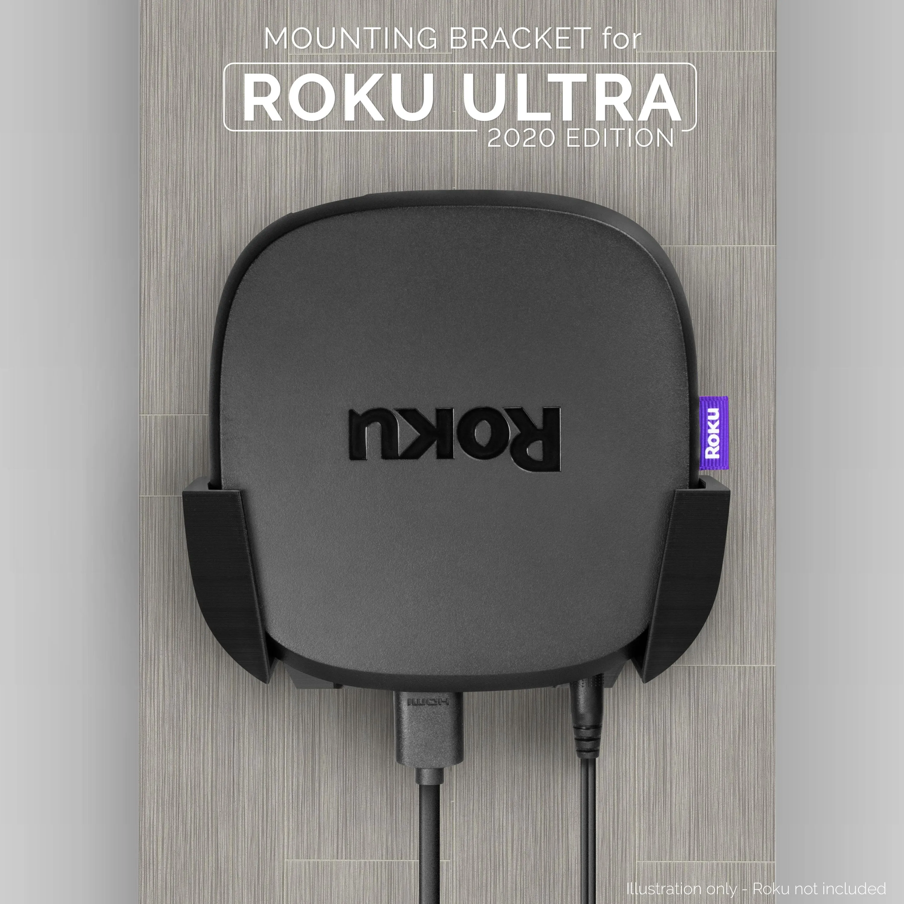 Roku Ultra 2020 Wall & TV Mount - Adhesive Holder, No Screws or Mess