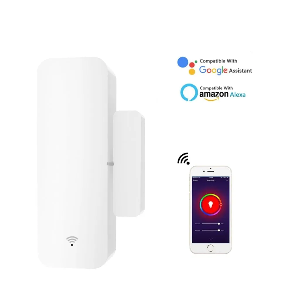 Smart Door Window Wi-Fi Sensor Compatible with Alexa, Google Assistance, Smart Life App