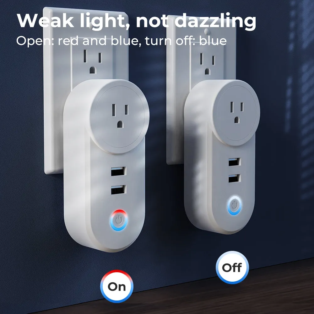 SMATRUL 16A Smart WiFi Bluetooth Plug with 2 USB Ports (2.4Ghz WiFi Only)