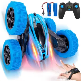 THINKMAX RC Stunt Car Watch Gesture Sensor Car 4WD 360° Rotating Car Blue