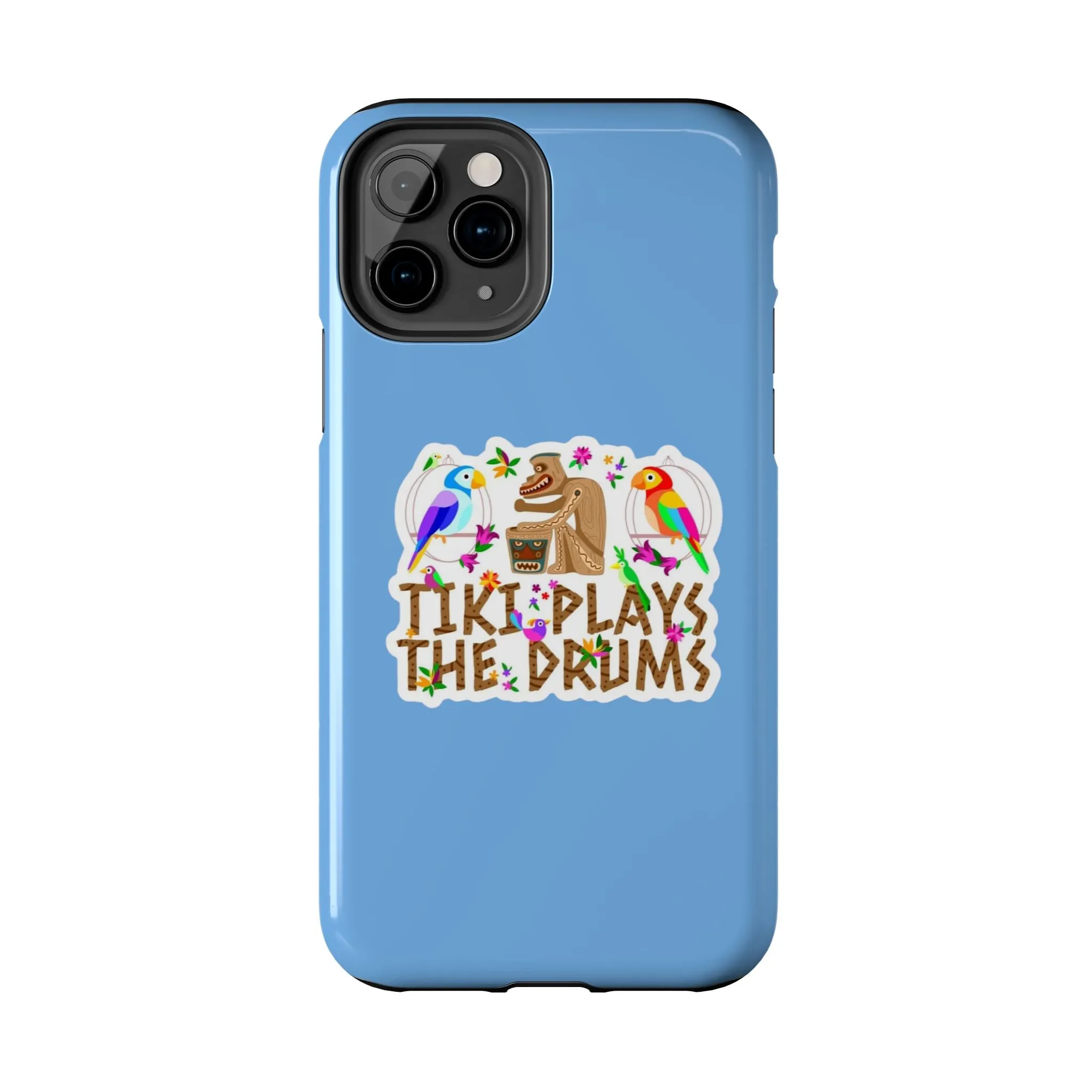 Tiki Plays The Drums Tough Cell Phone Cases