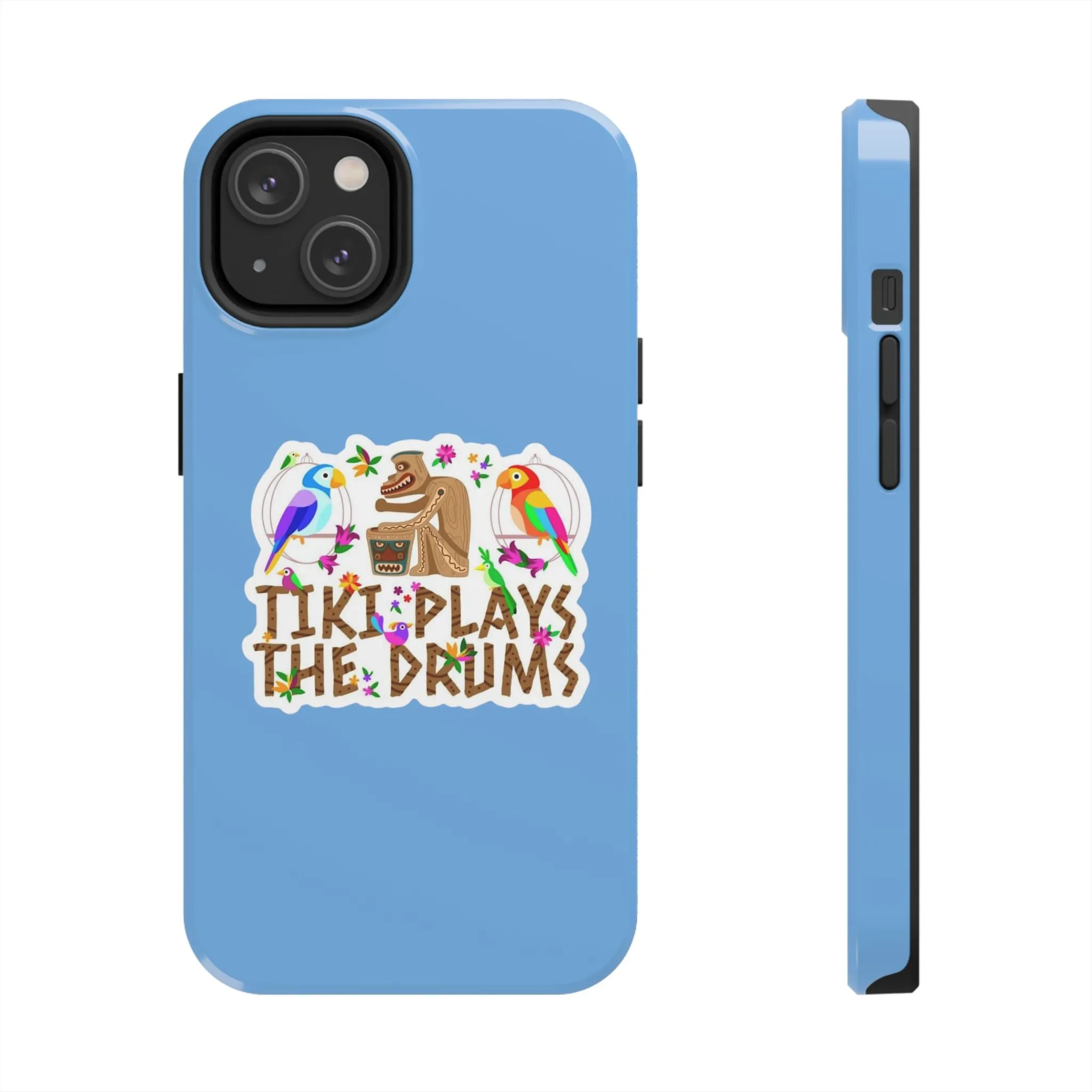 Tiki Plays The Drums Tough Cell Phone Cases