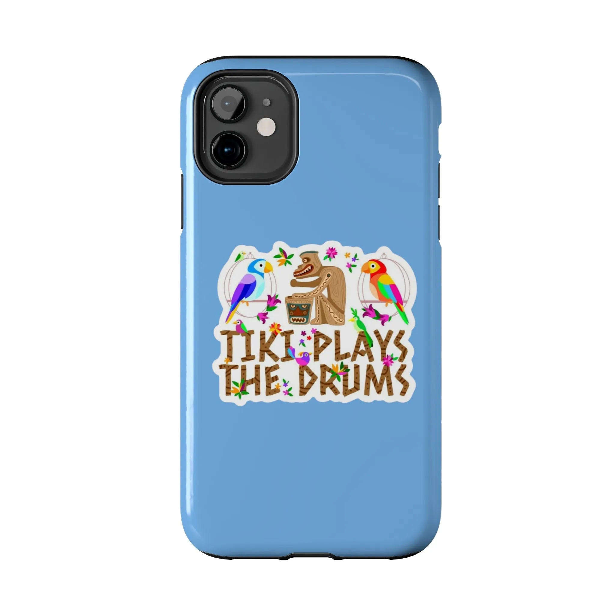 Tiki Plays The Drums Tough Cell Phone Cases