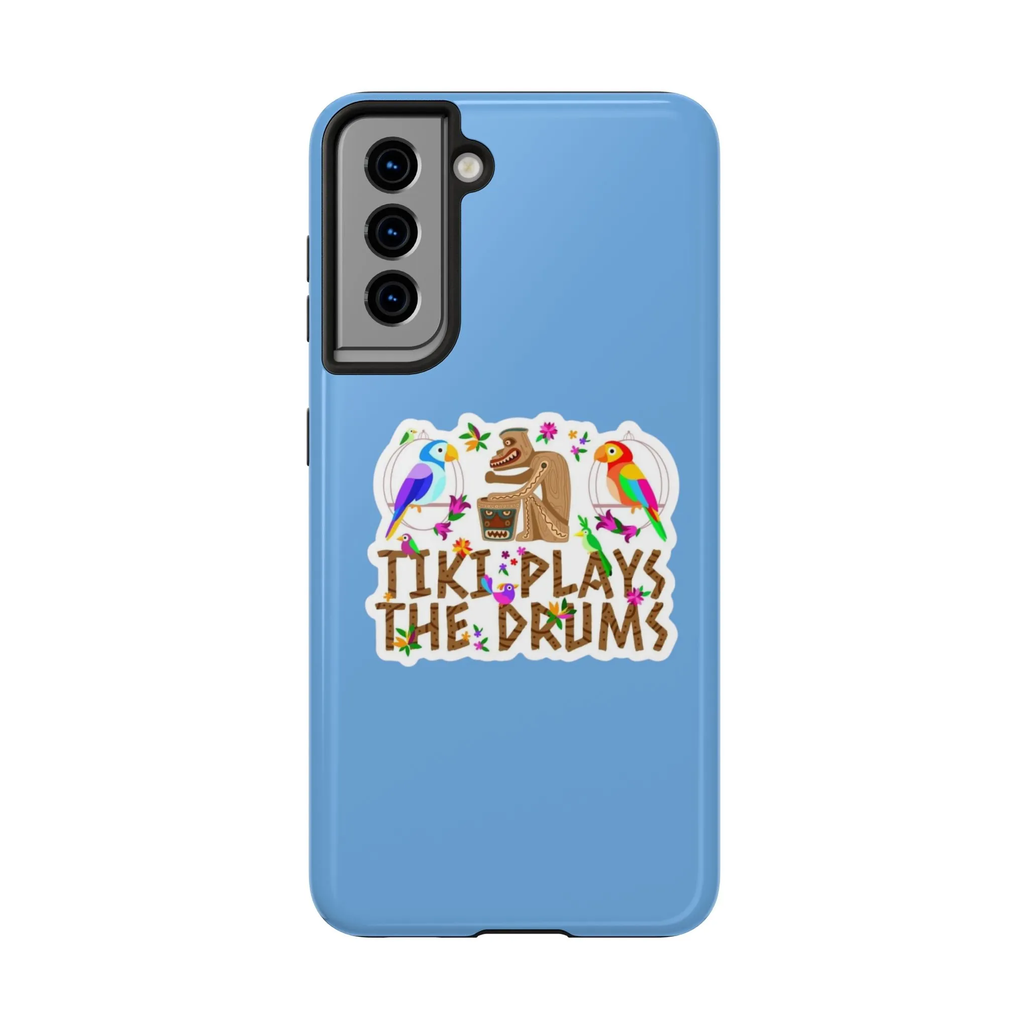 Tiki Plays The Drums Tough Cell Phone Cases