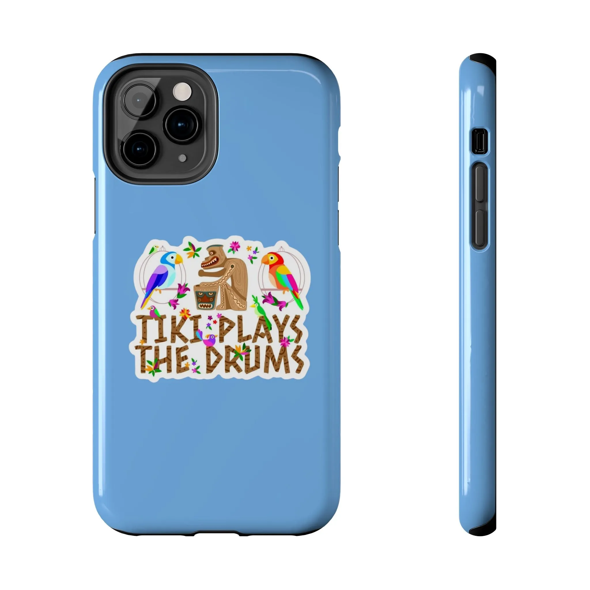 Tiki Plays The Drums Tough Cell Phone Cases