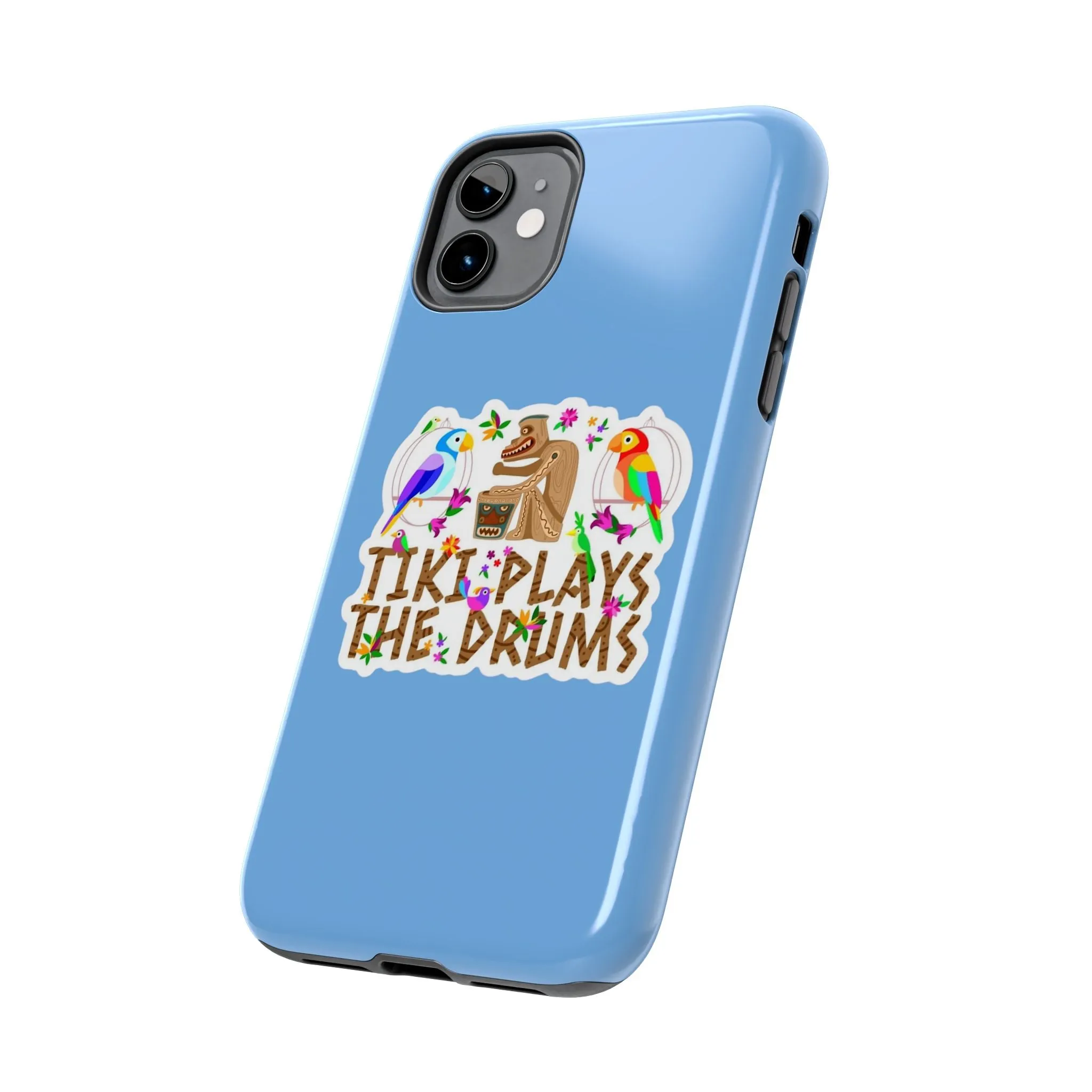 Tiki Plays The Drums Tough Cell Phone Cases