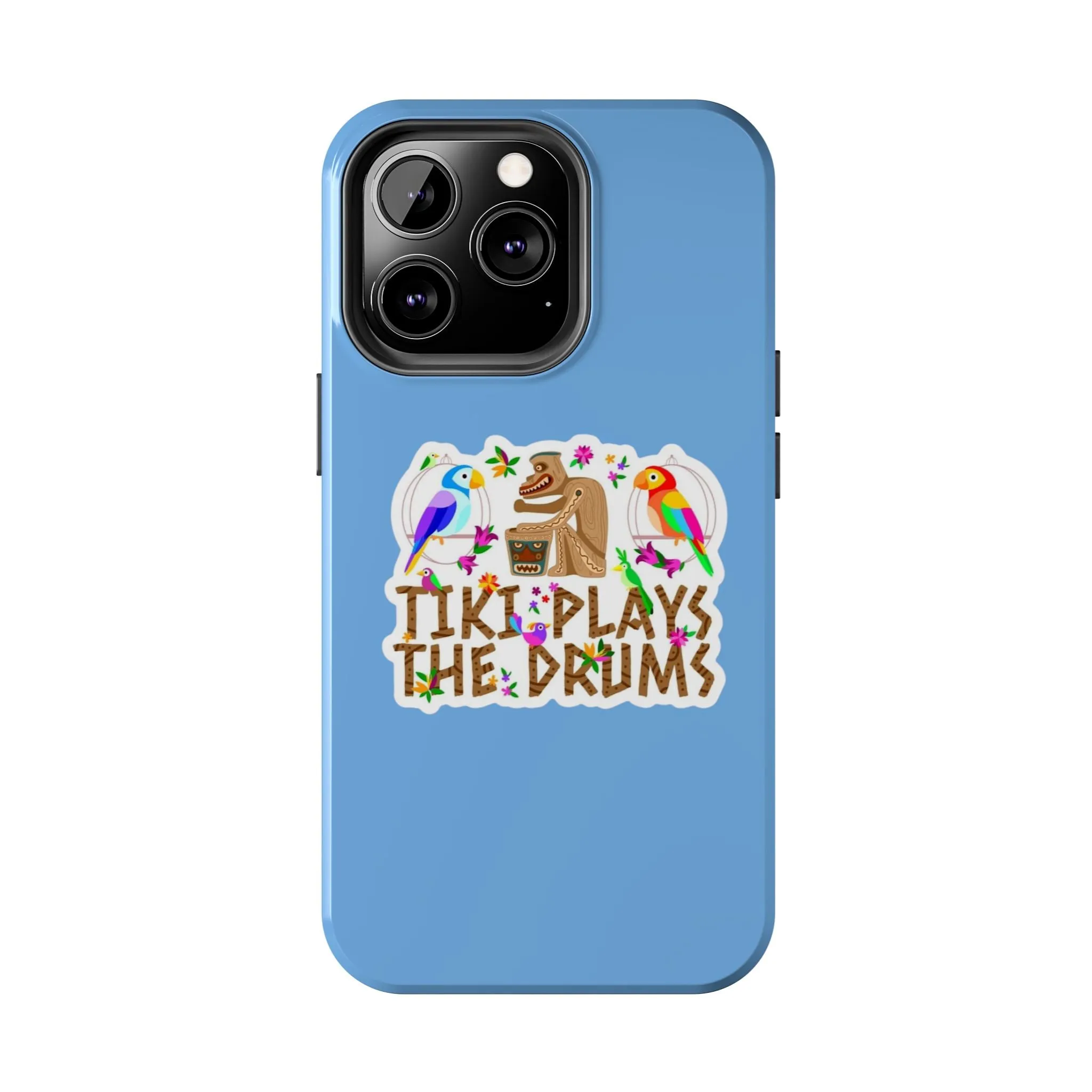 Tiki Plays The Drums Tough Cell Phone Cases