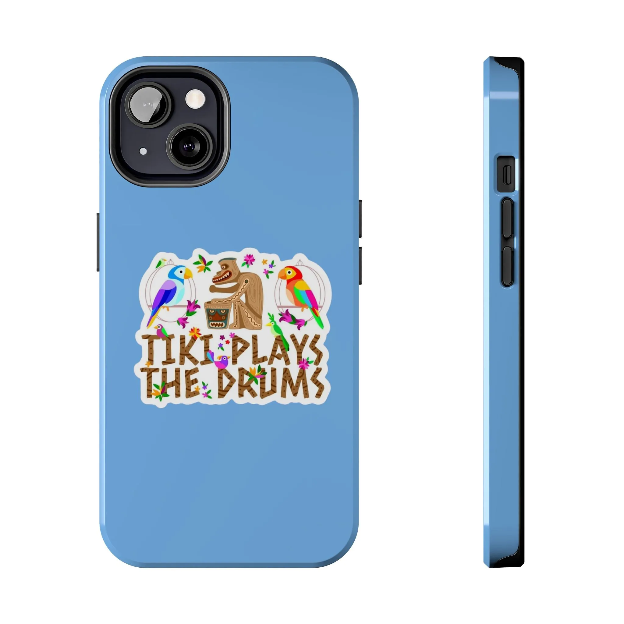 Tiki Plays The Drums Tough Cell Phone Cases