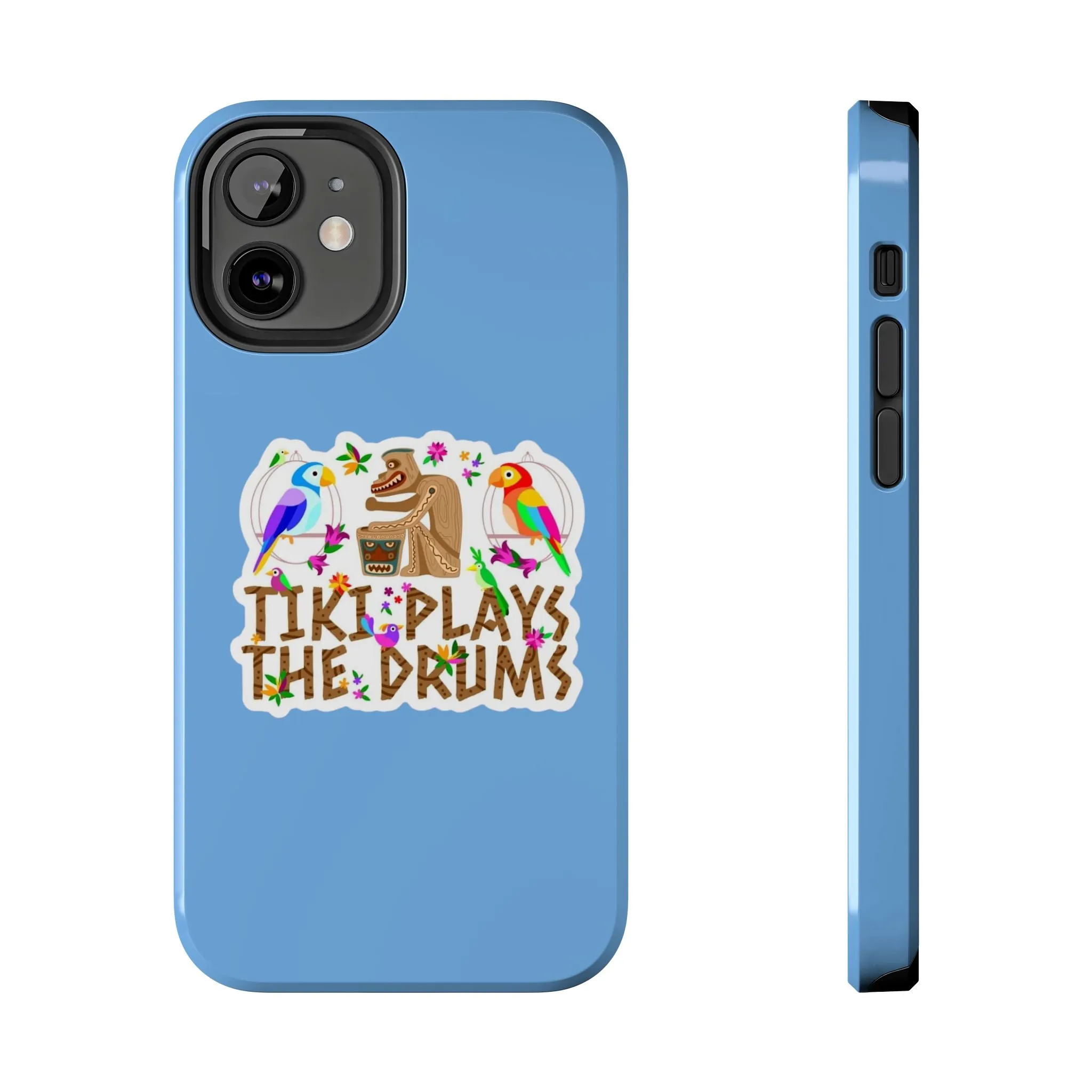 Tiki Plays The Drums Tough Cell Phone Cases