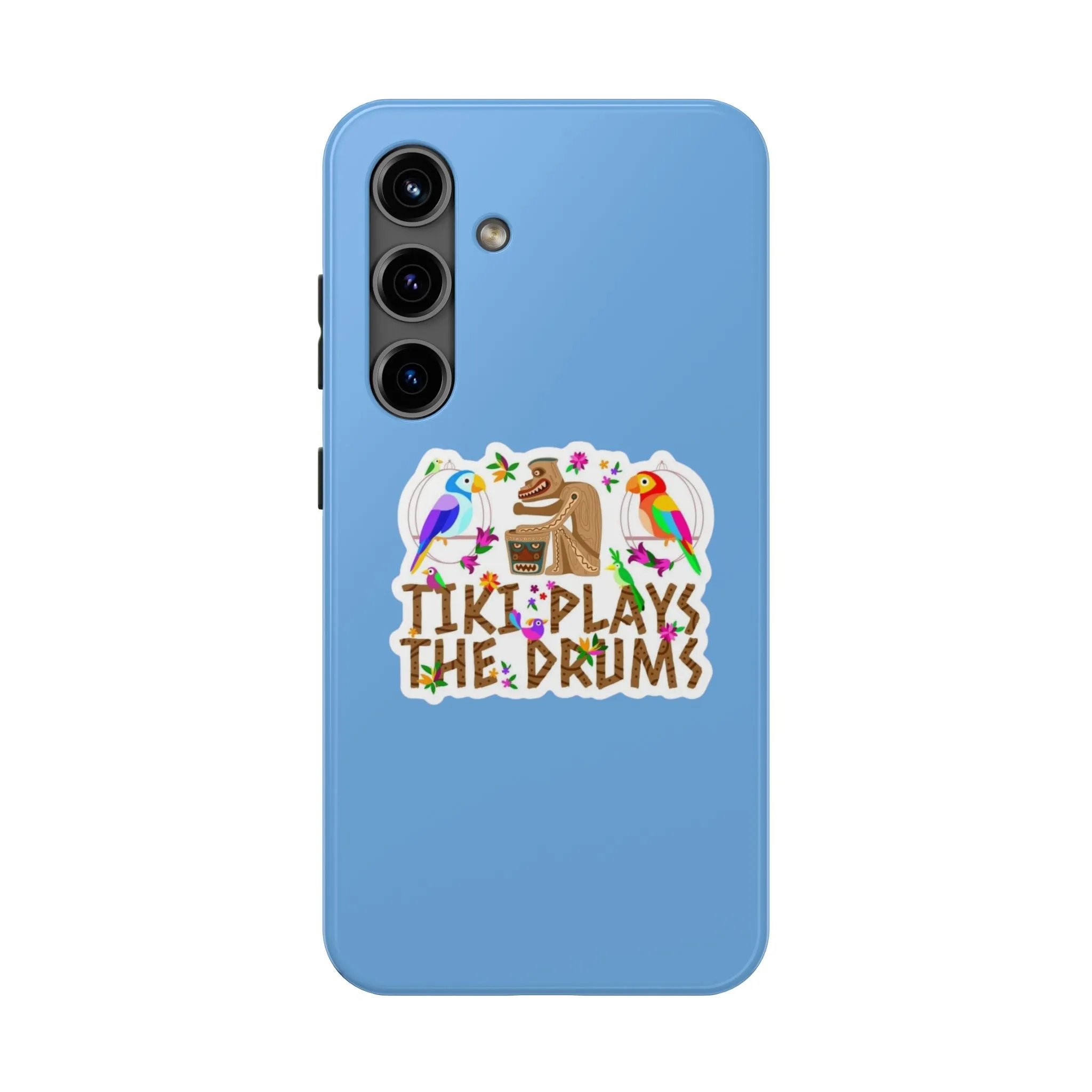 Tiki Plays The Drums Tough Cell Phone Cases