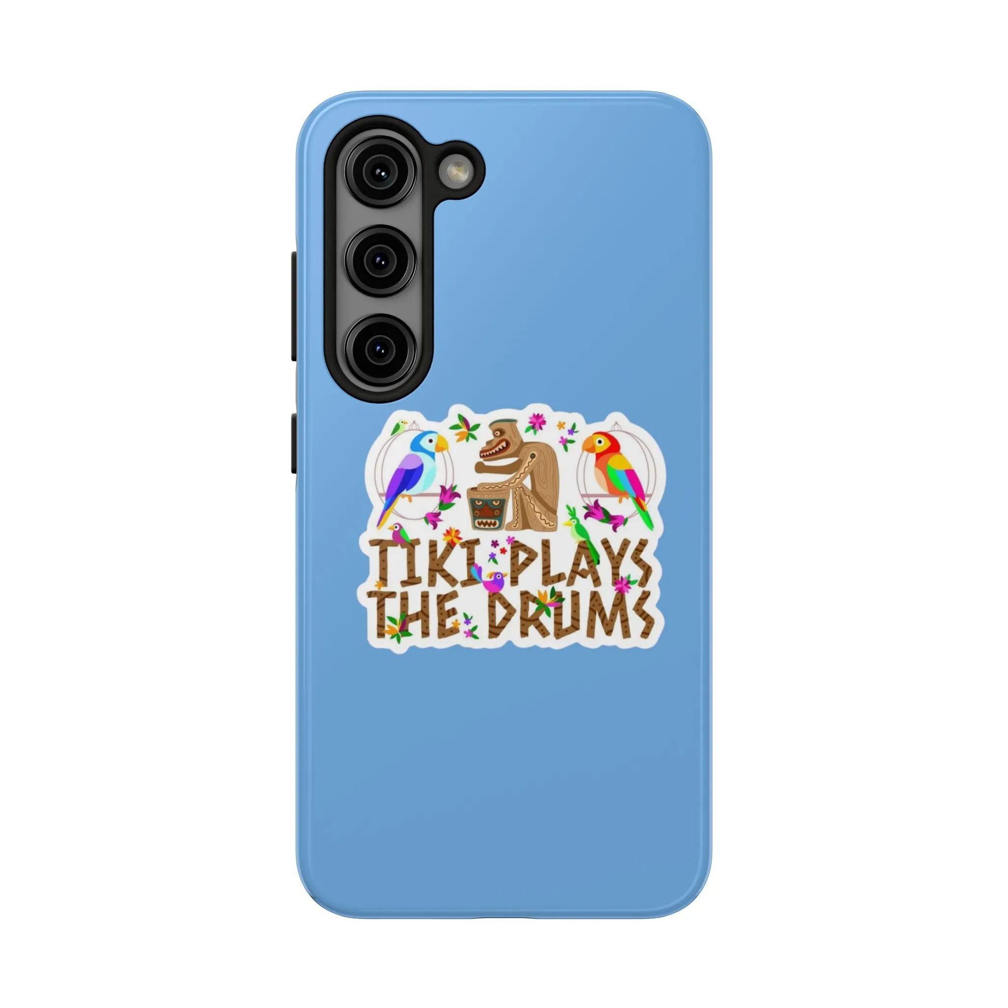 Tiki Plays The Drums Tough Cell Phone Cases