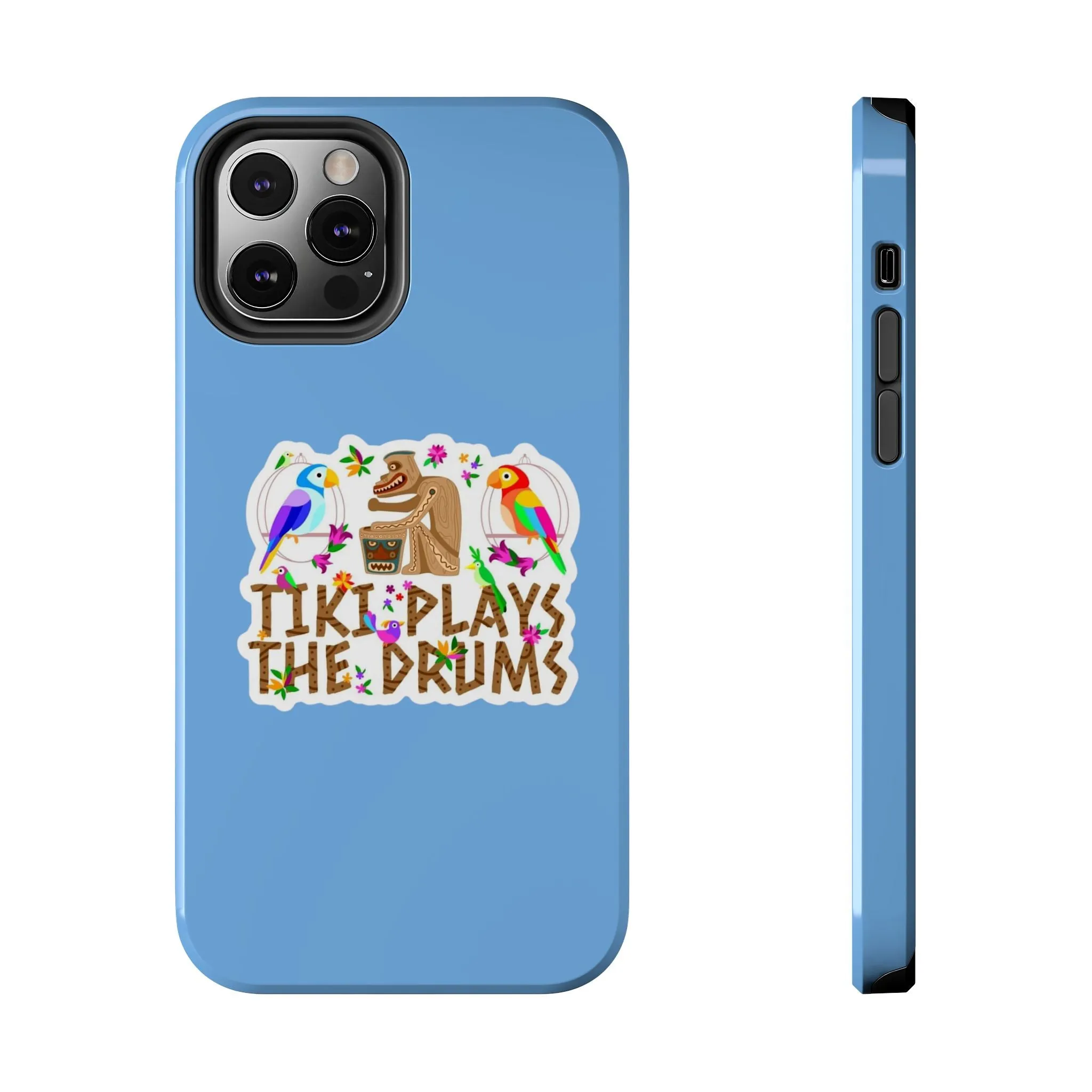 Tiki Plays The Drums Tough Cell Phone Cases