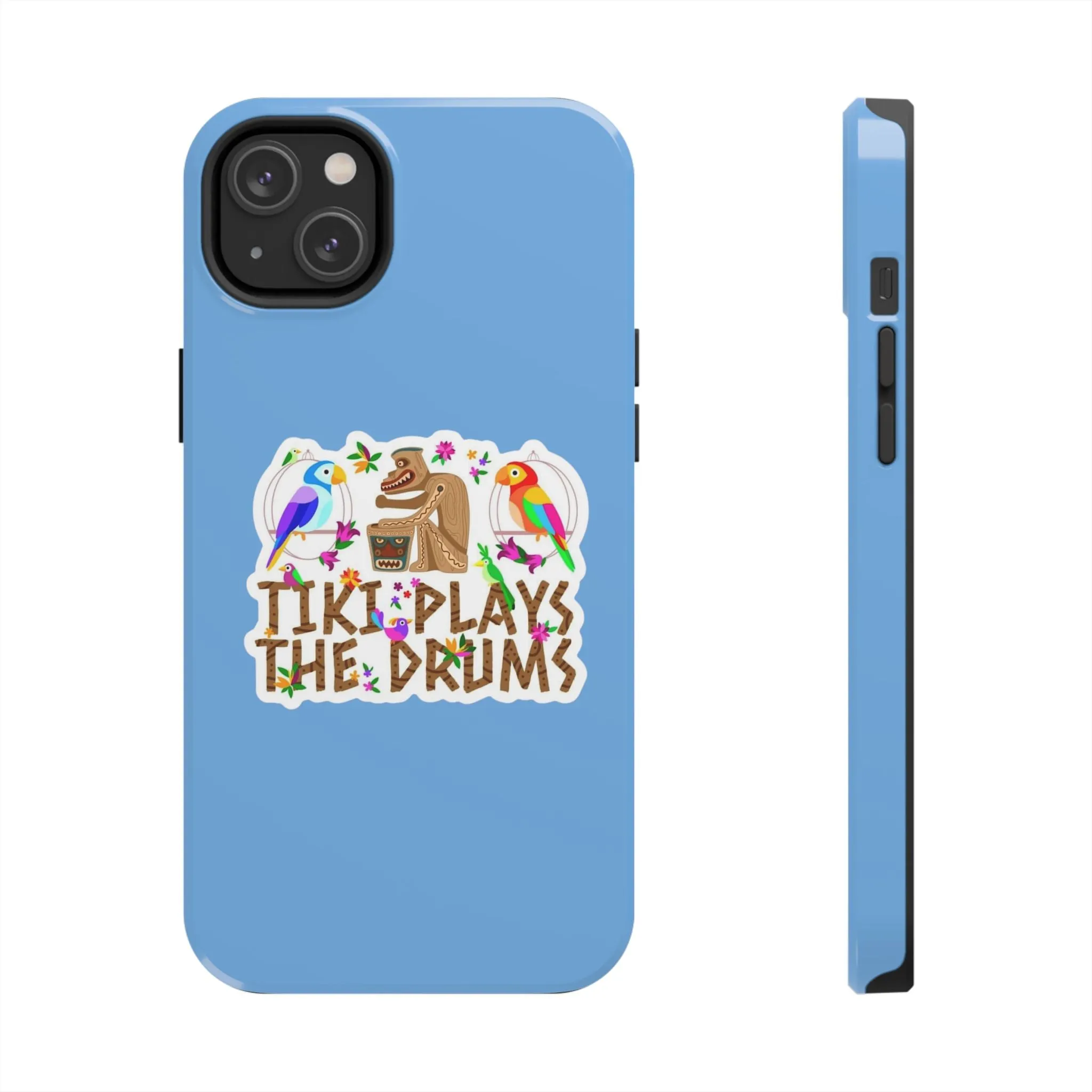 Tiki Plays The Drums Tough Cell Phone Cases