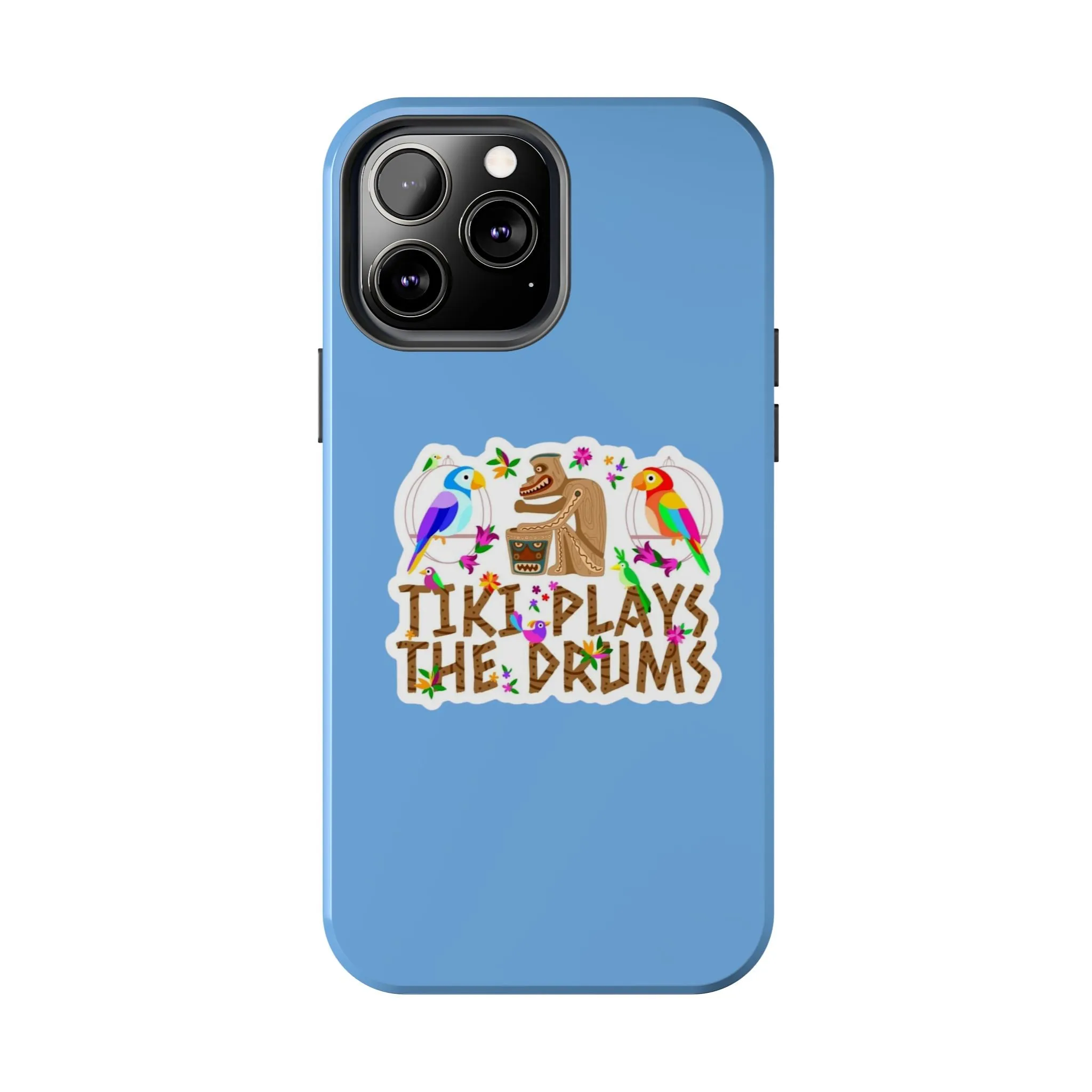 Tiki Plays The Drums Tough Cell Phone Cases