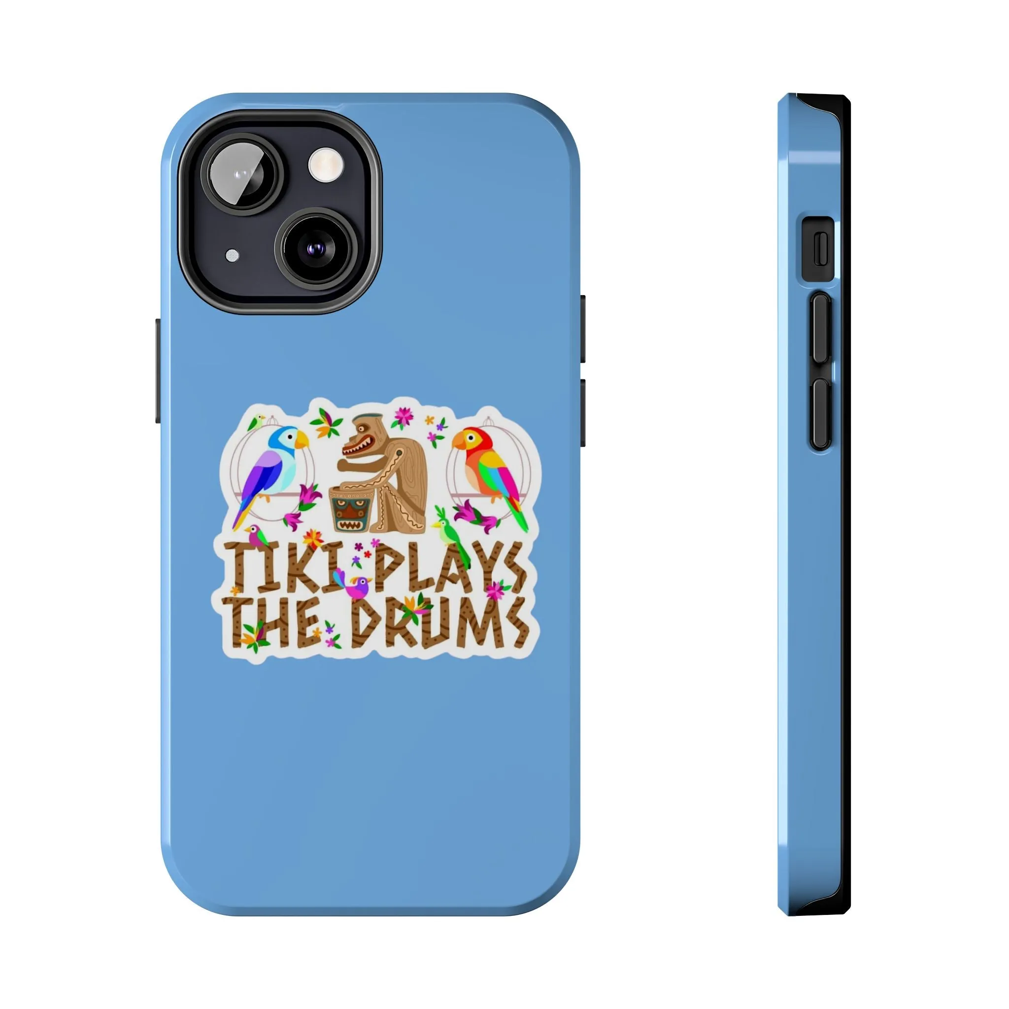 Tiki Plays The Drums Tough Cell Phone Cases