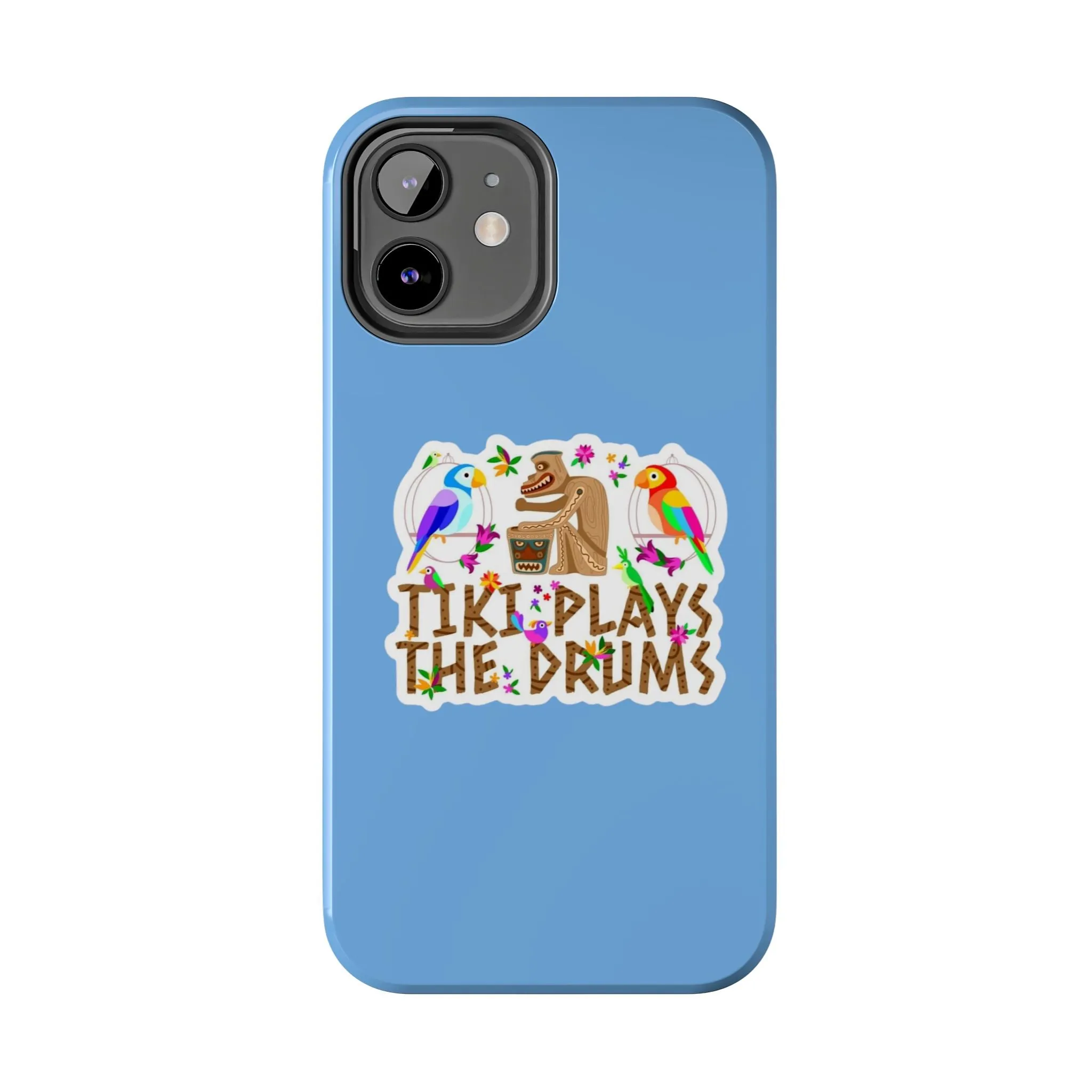 Tiki Plays The Drums Tough Cell Phone Cases