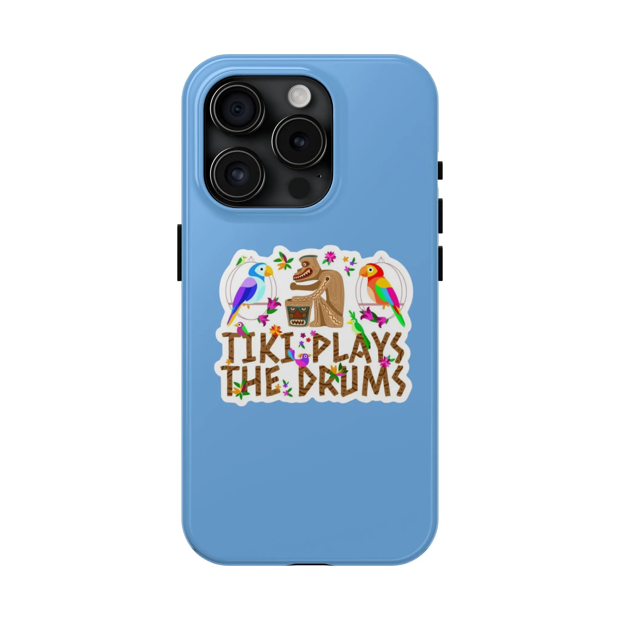 Tiki Plays The Drums Tough Cell Phone Cases