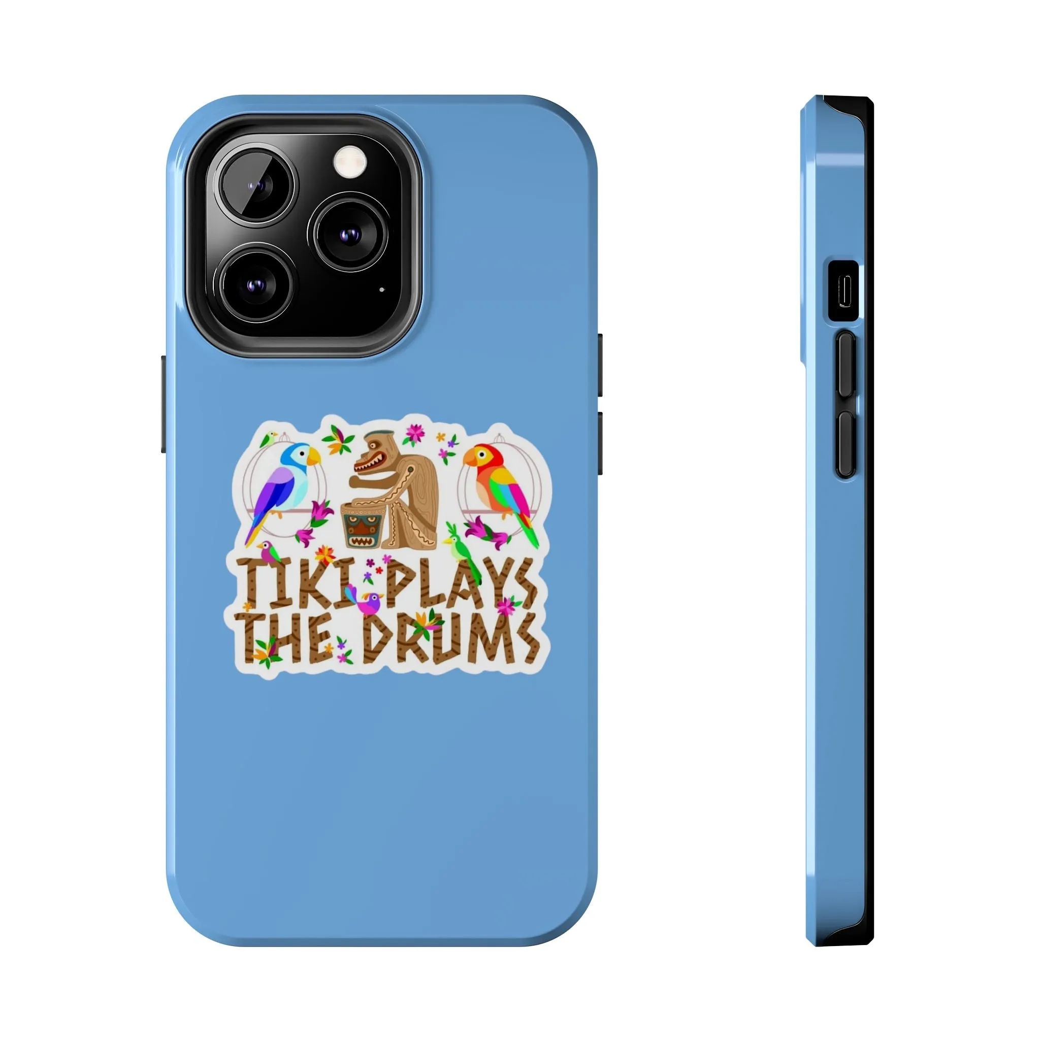 Tiki Plays The Drums Tough Cell Phone Cases