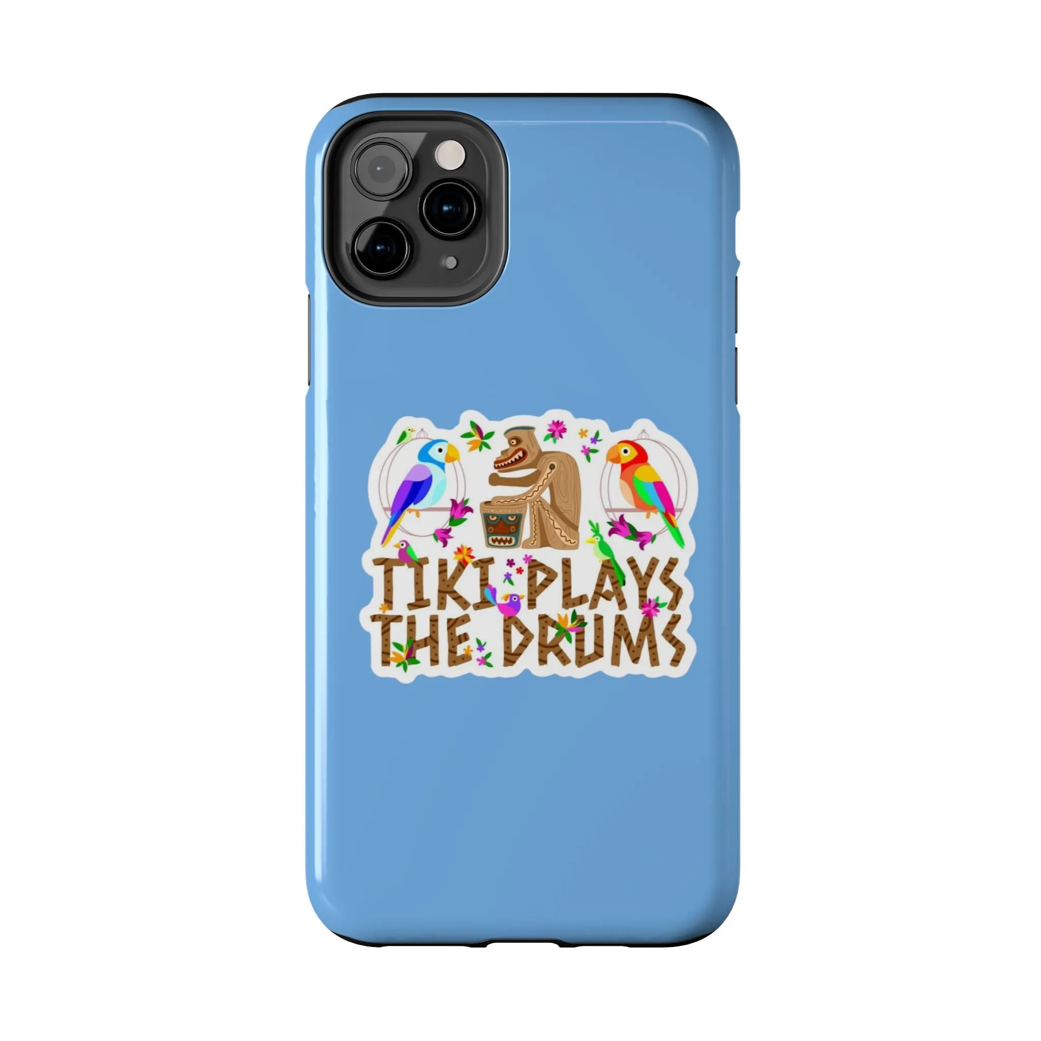 Tiki Plays The Drums Tough Cell Phone Cases